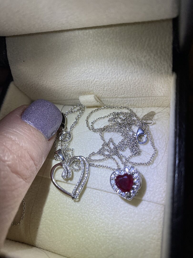 Heart-Shaped Amethyst Pendant with Diamond Halo