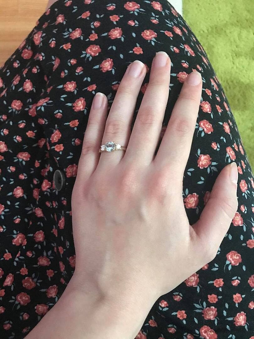 Prong-Set Round Aquamarine and Diamond Three Stone Engagement Ring