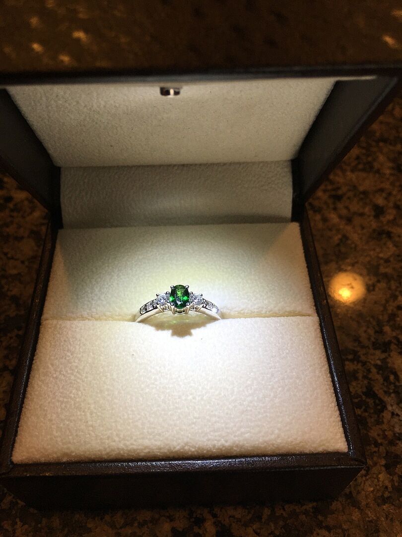 Three Stone Ruby and Diamond Ring with Accents