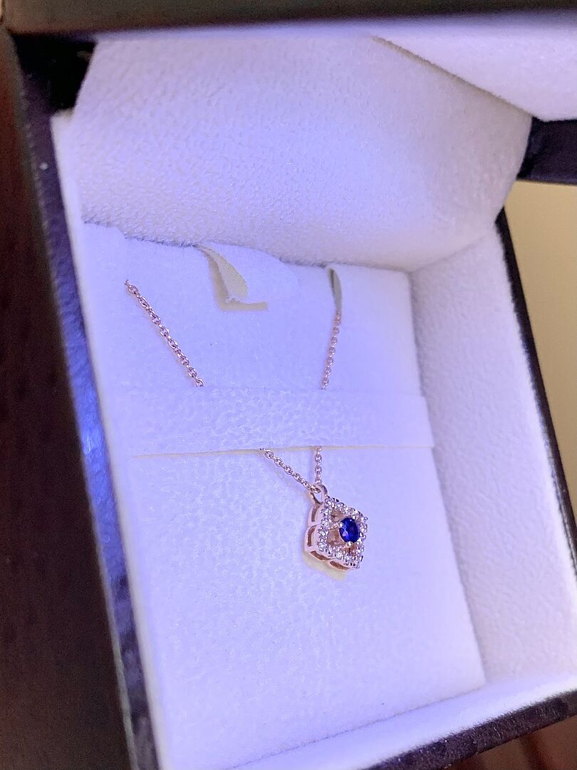 Vintage Inspired Blue Sapphire Clover Pendant