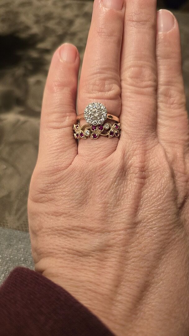 Nature Inspired Round Ruby & Diamond Vine Ring