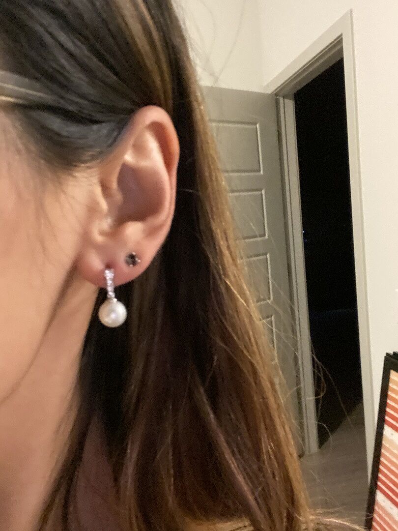 Akoya Pearl Earrings with Graduated Diamonds