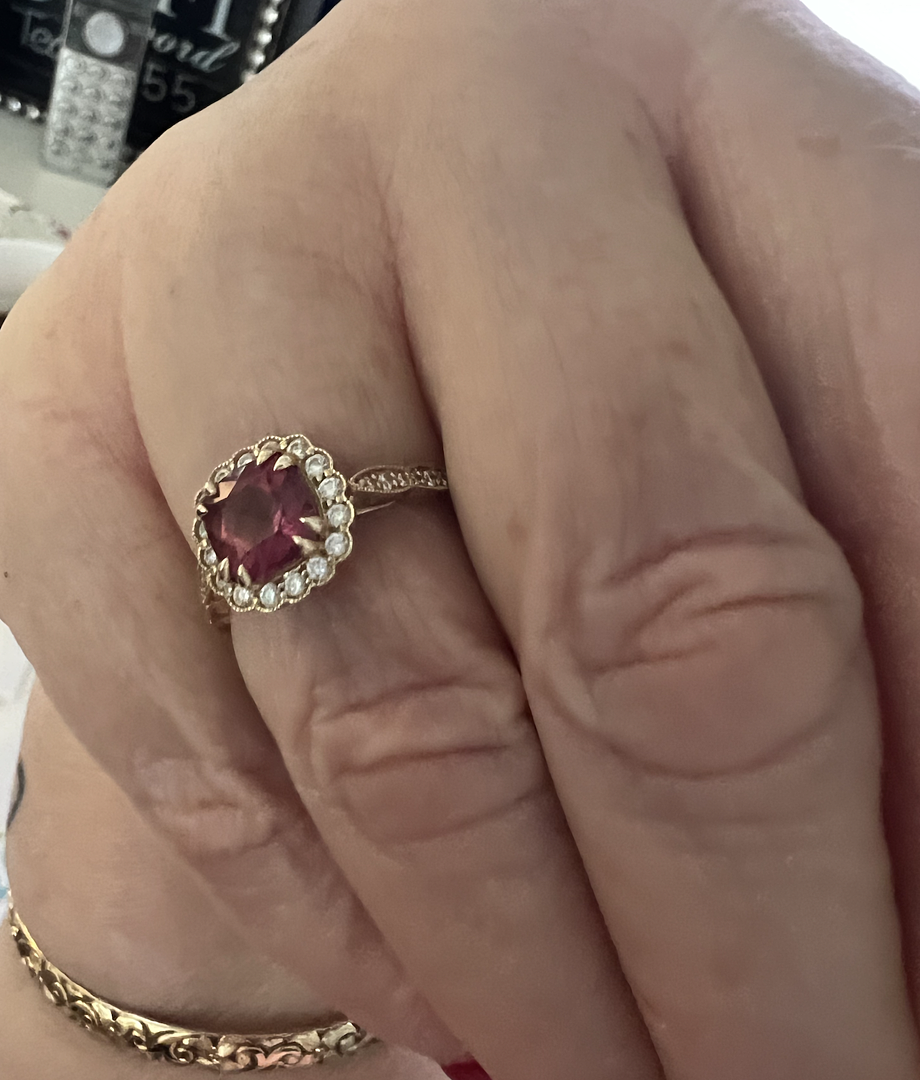 Cushion Aquamarine Ring with Floral Halo