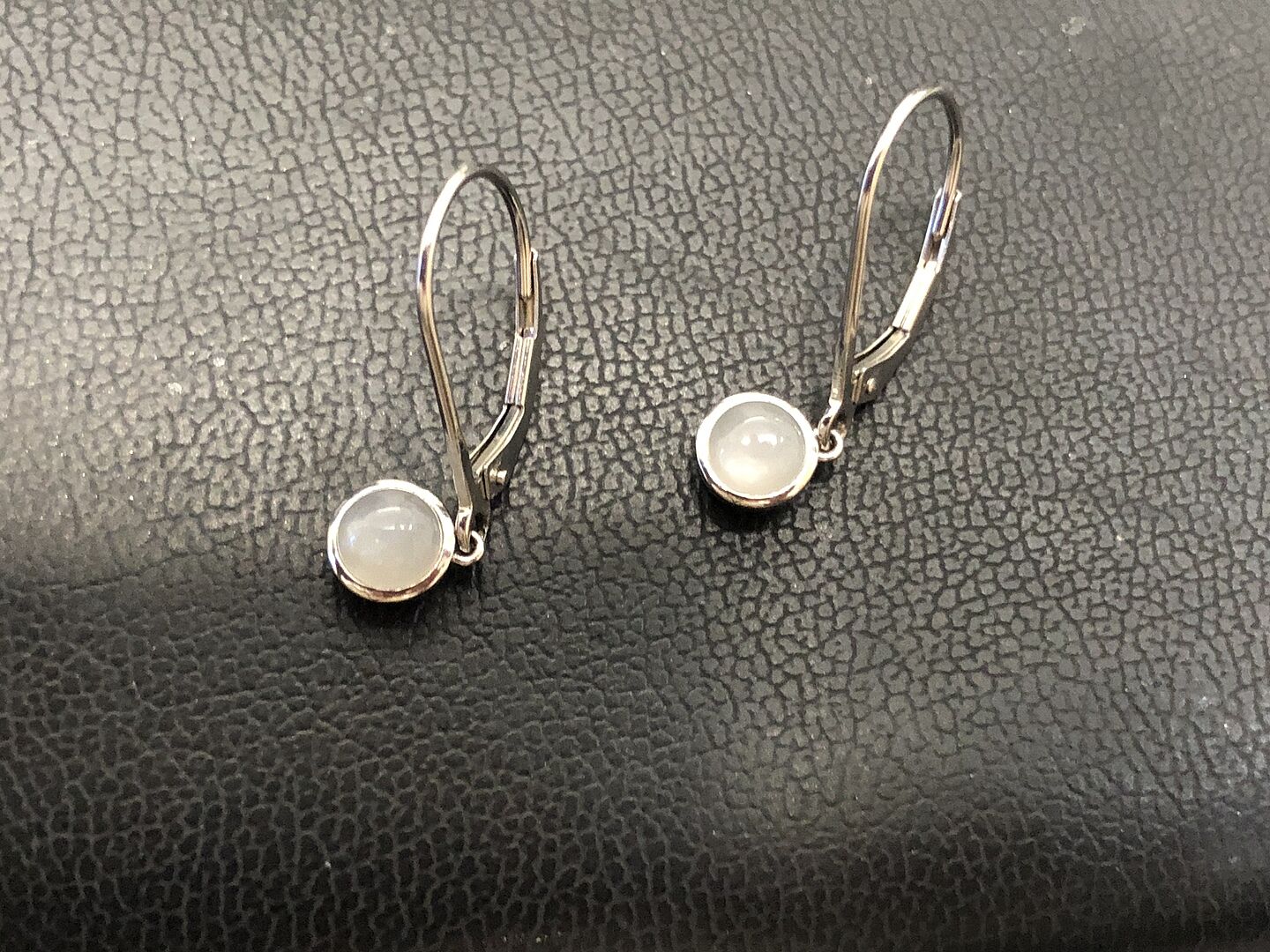 Round Peridot Solitaire Drop Earrings with Leverback