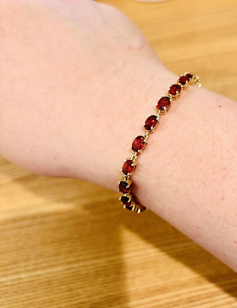 Classic Oval Garnet Tennis Bracelet