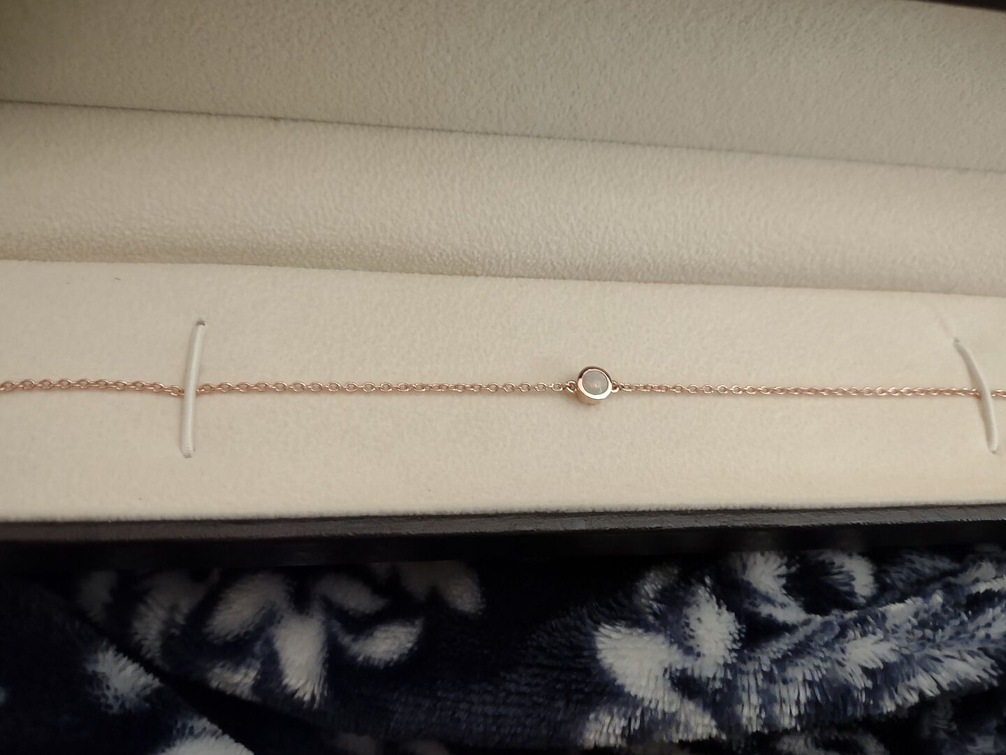 Bezel-Set Round Opal Chain Bracelet