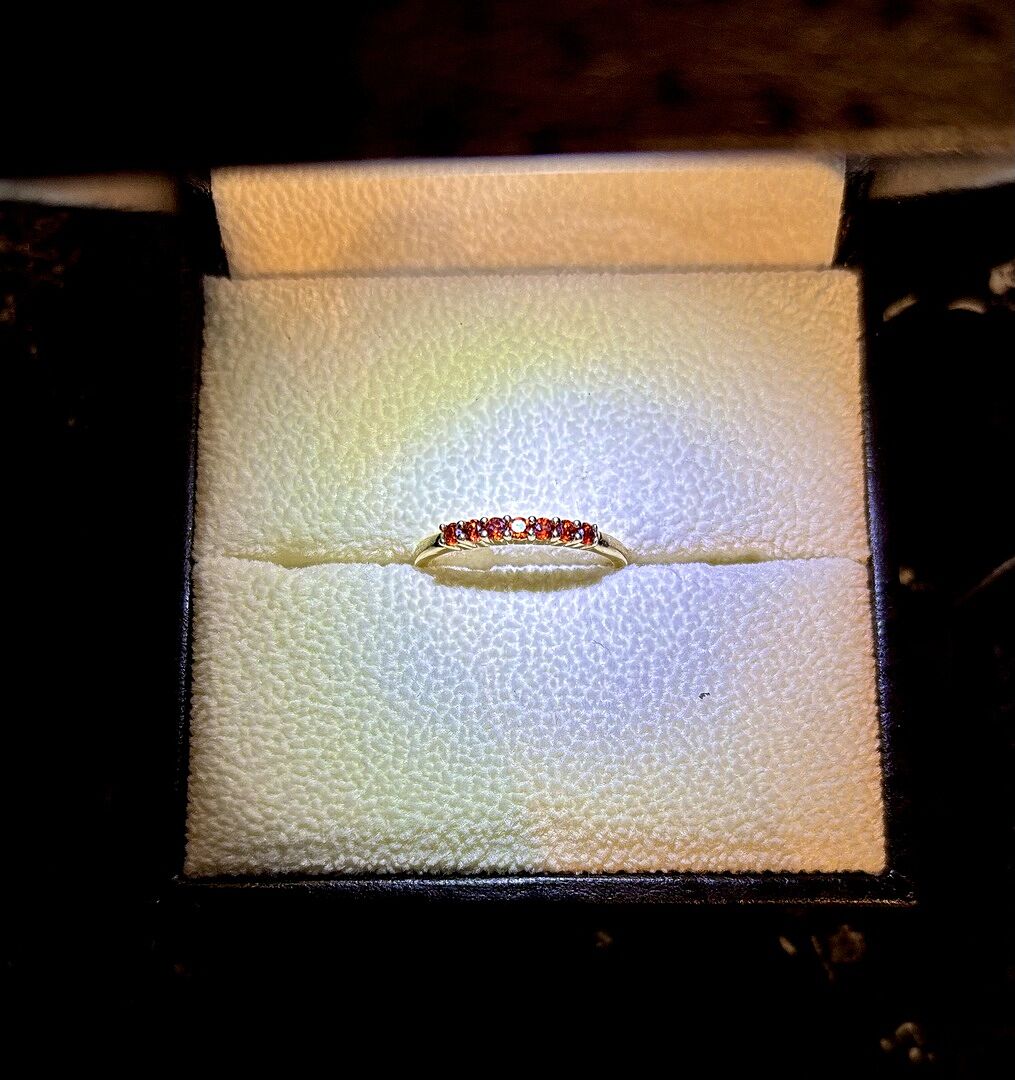 Half Eternity Seven Stone Pink Sapphire Wedding Band