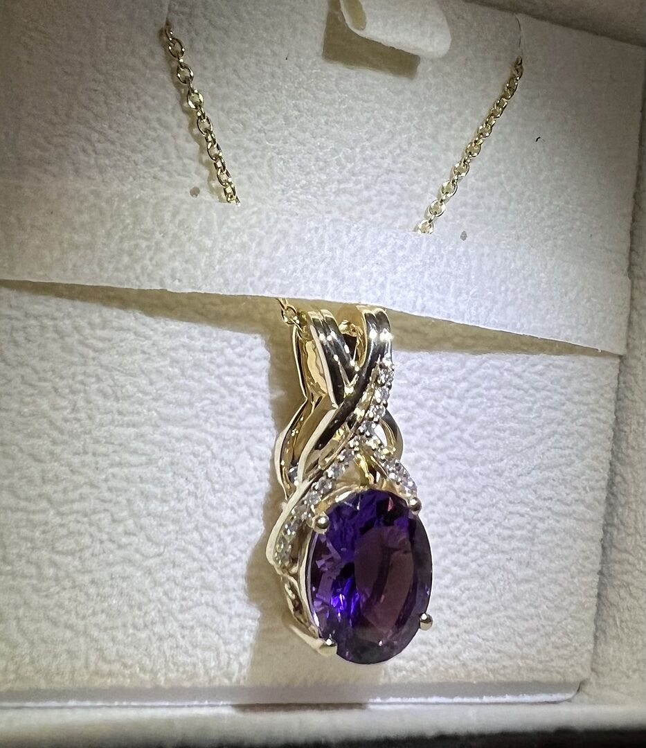 Oval Opal Criss Cross Pendant with Diamonds