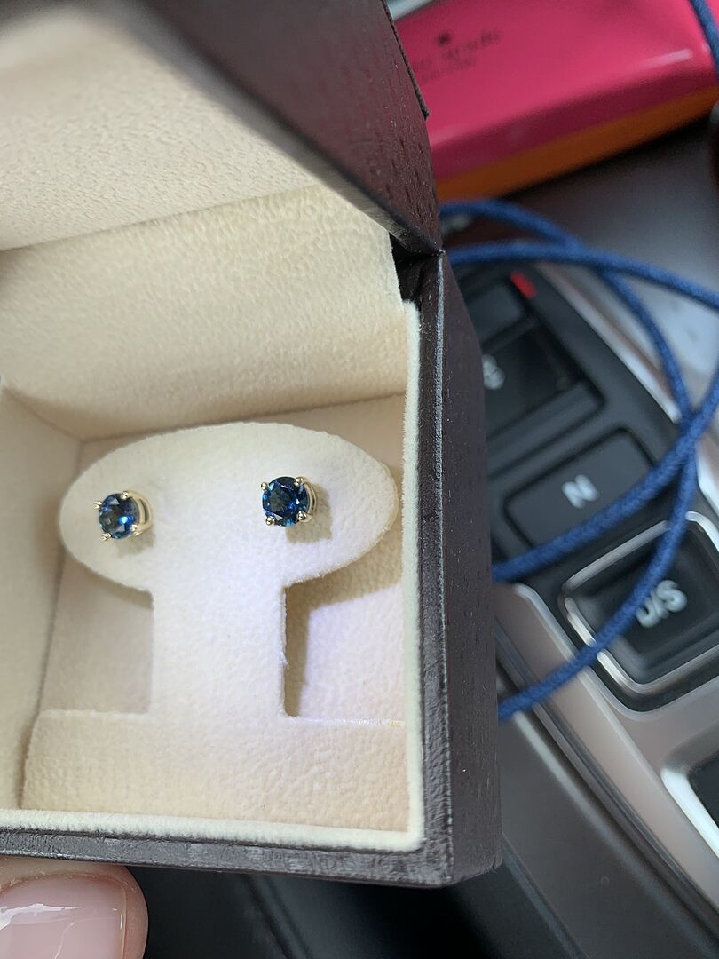 Basket-Set Round London Blue Topaz Studs