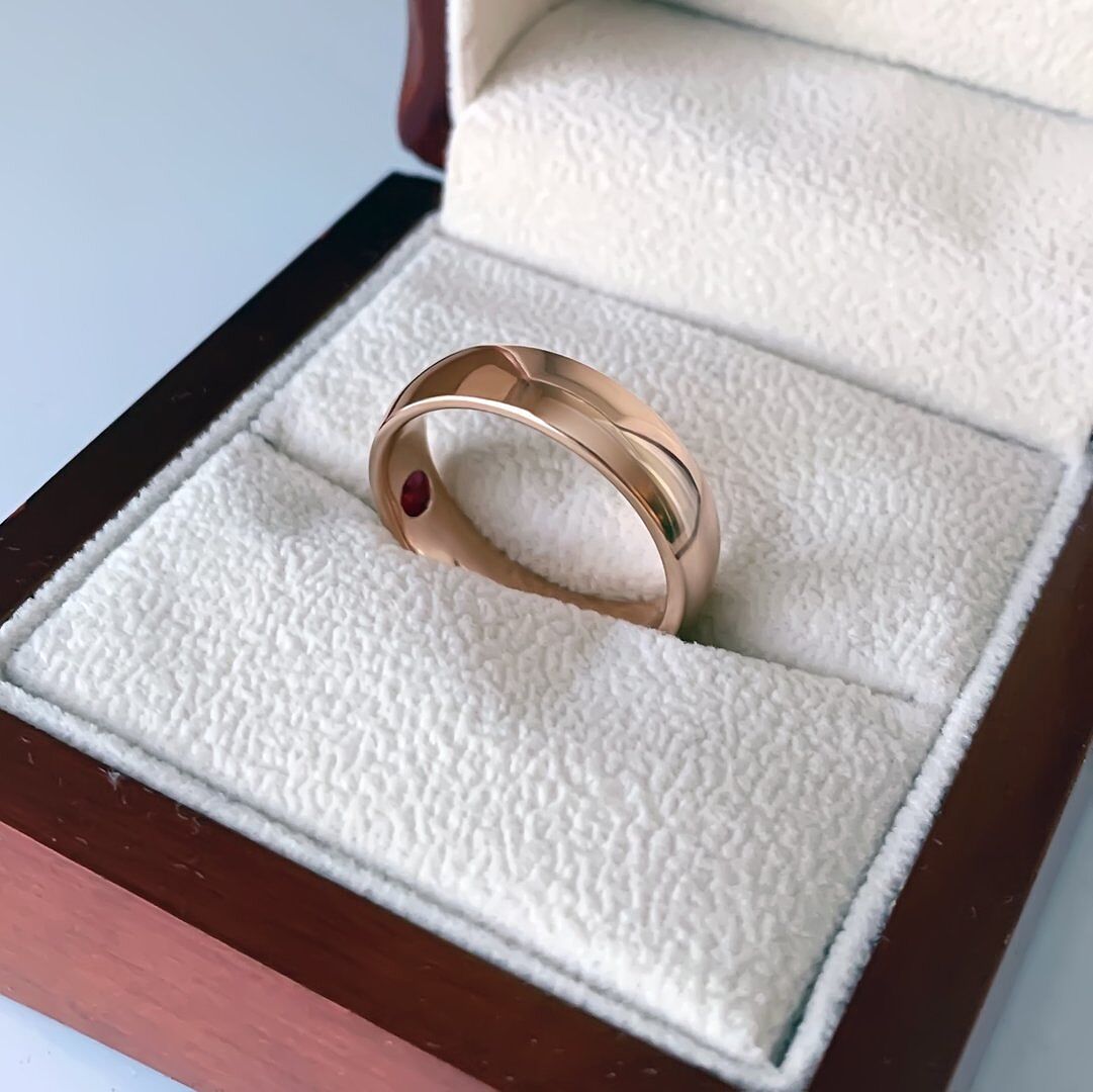 High Polished Low Dome Comfort Fit Wedding Band