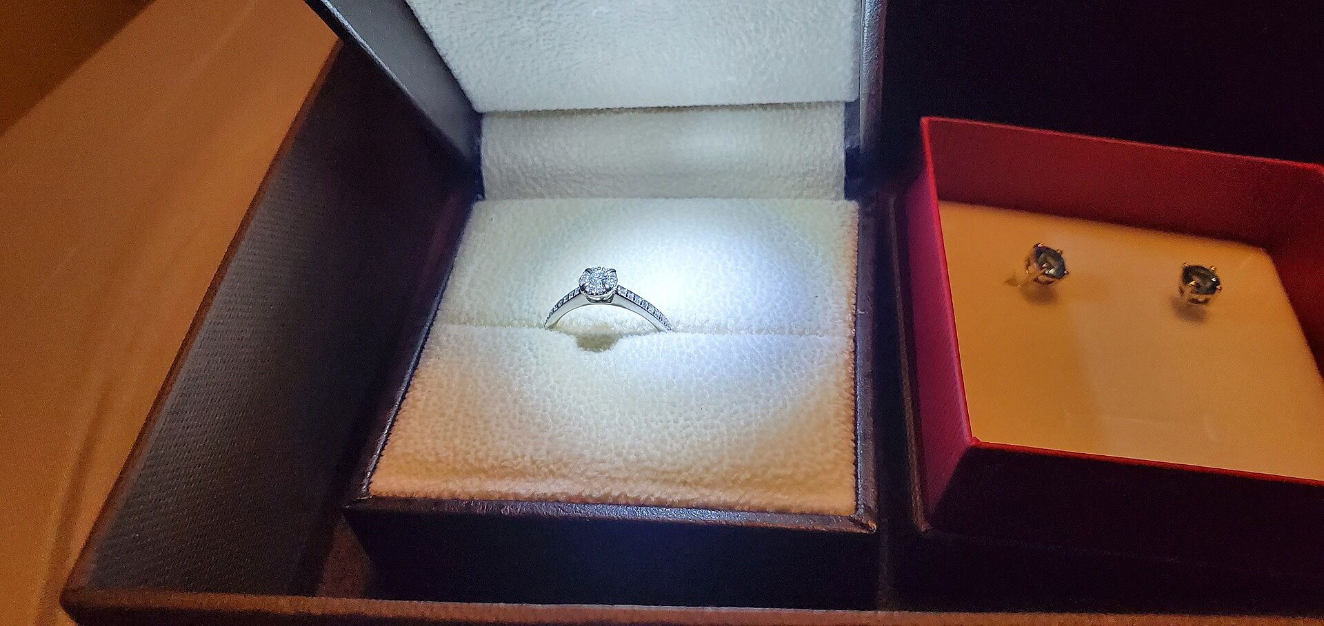 Claw-Set Halo Diamond Classic Promise Ring with Milgrain