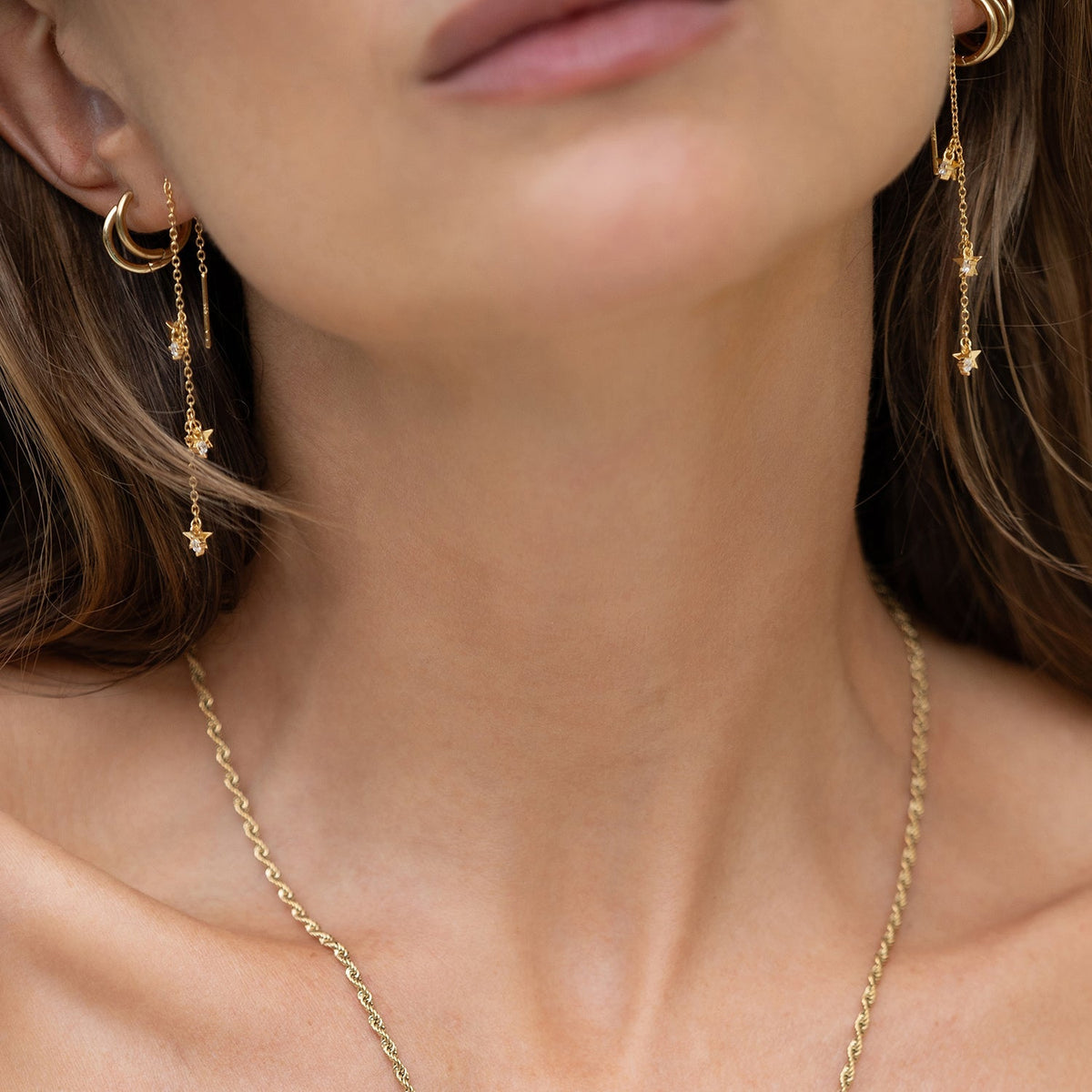 Orion Threader Gold Earrings