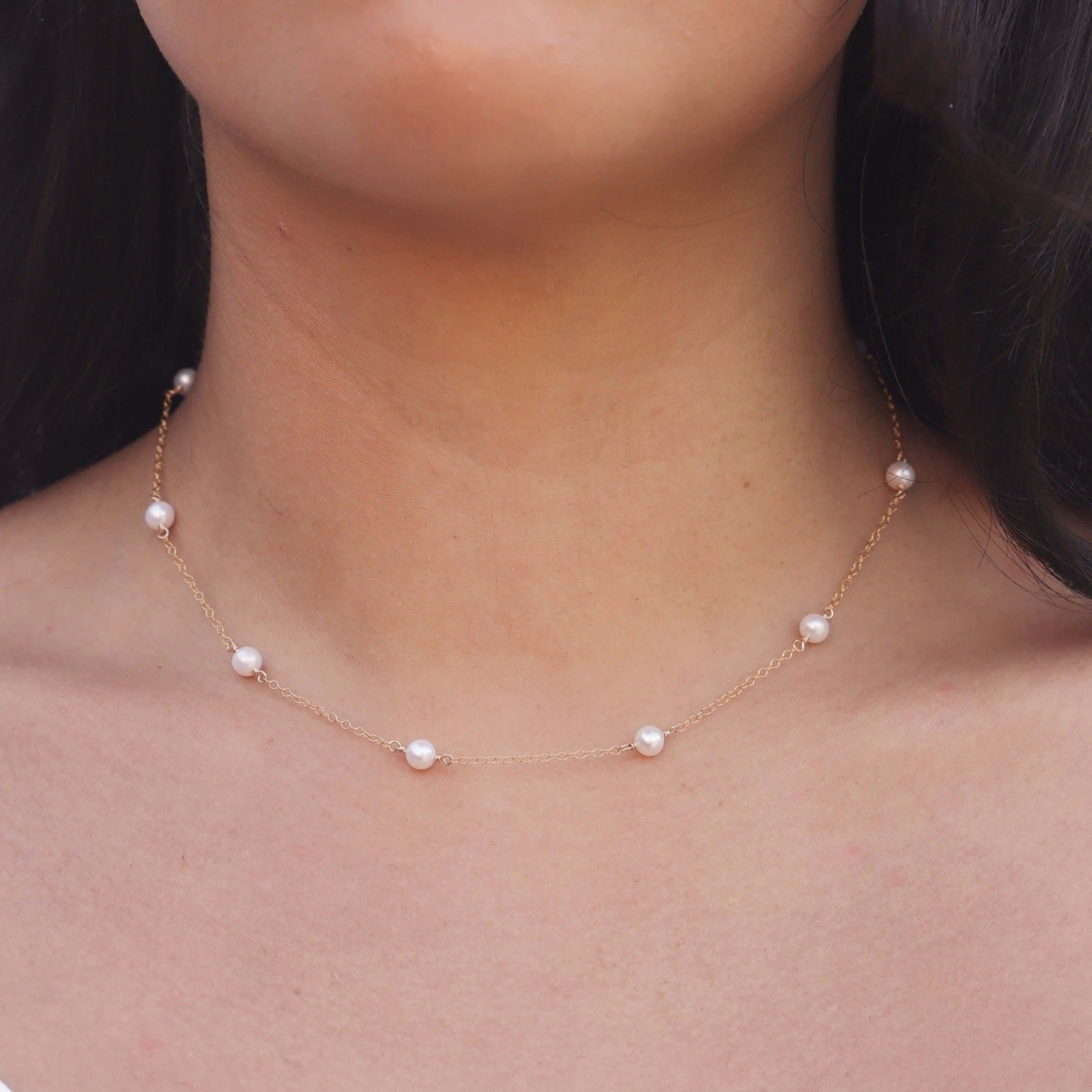 Orla Pearl And Chain Gold Filled Necklace