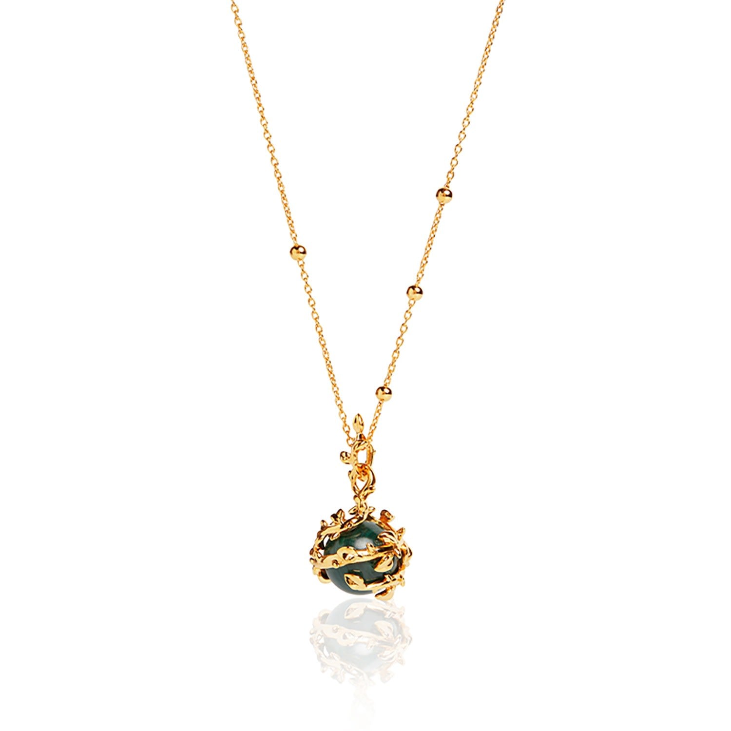 Entwined Malachite Necklace - Gold