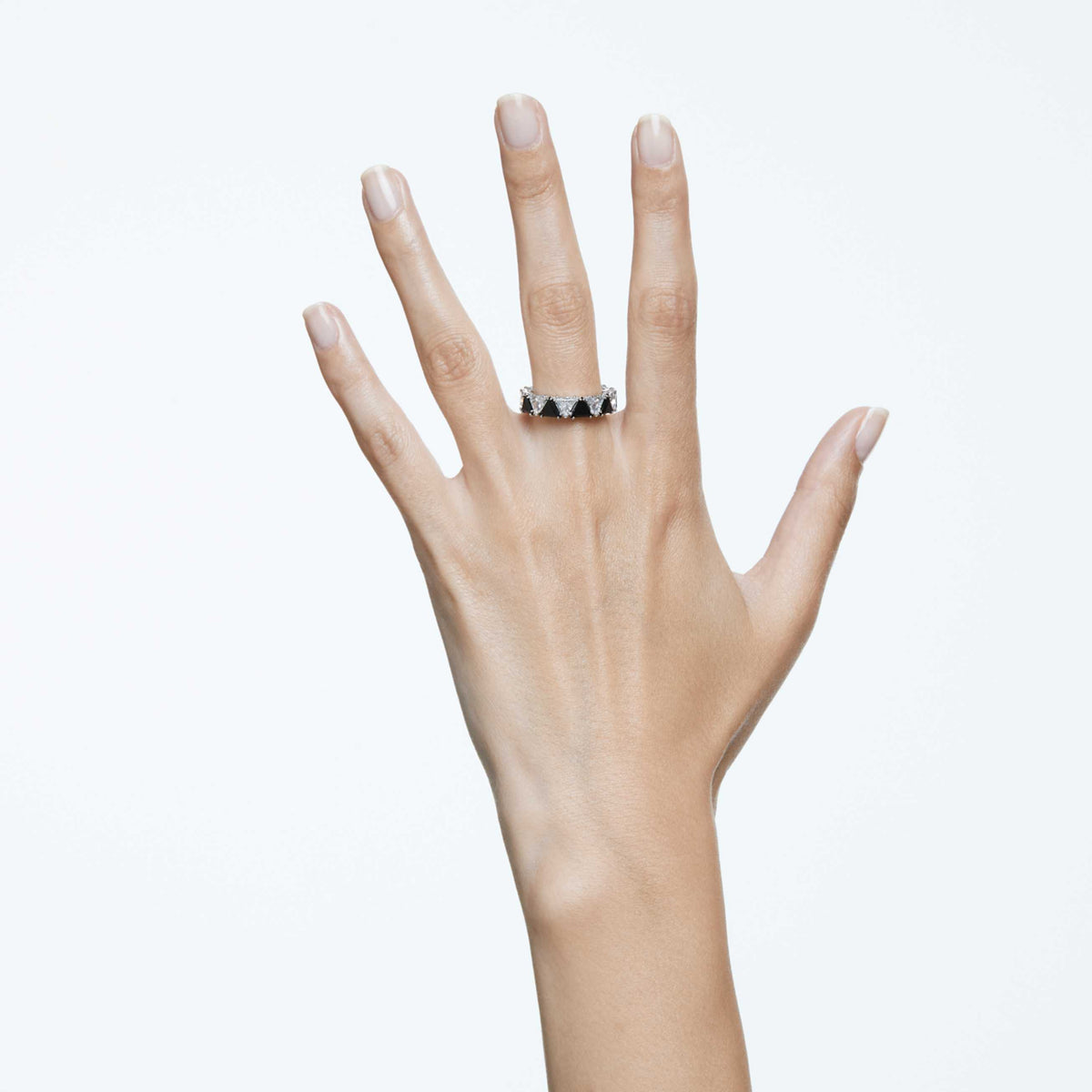 ORTYX COCKTAIL RING TRIANGLE CUT BLACK RHODIUM PLATED