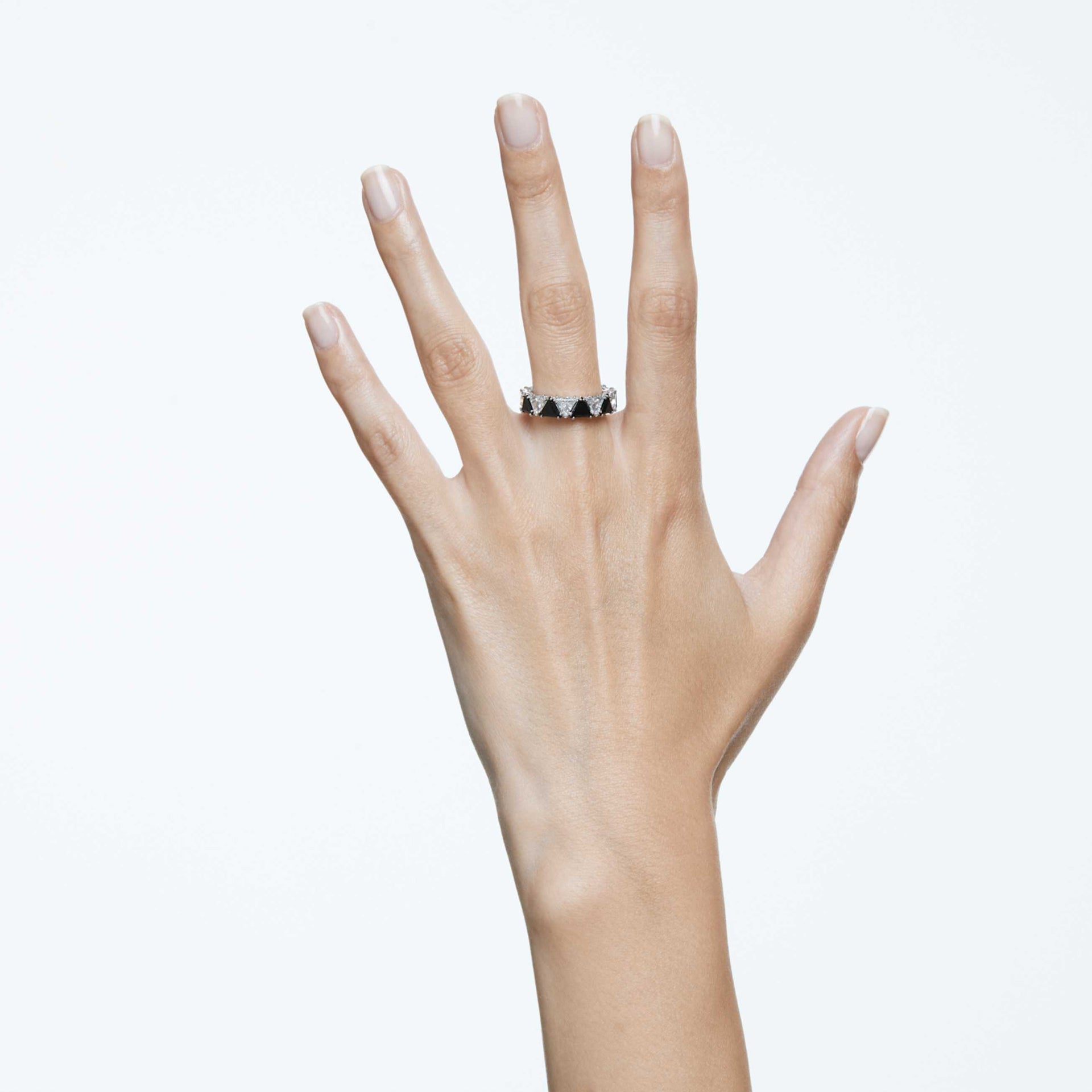 ORTYX COCKTAIL RING TRIANGLE CUT BLACK RHODIUM PLATED