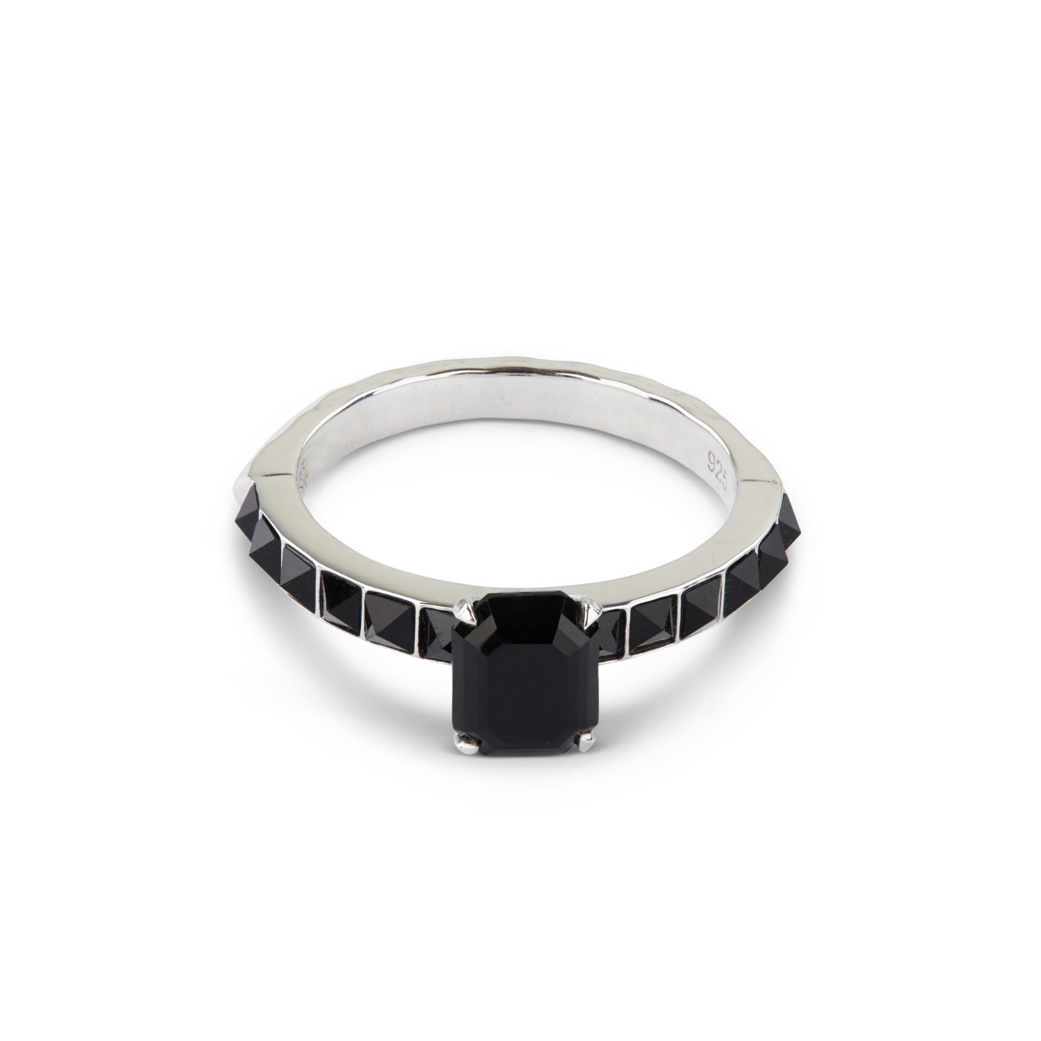 Emerald Cut Crocodile Ring Silver