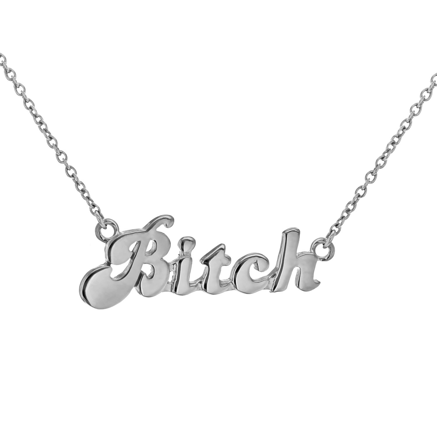 Sterling Silver Bitch Necklace