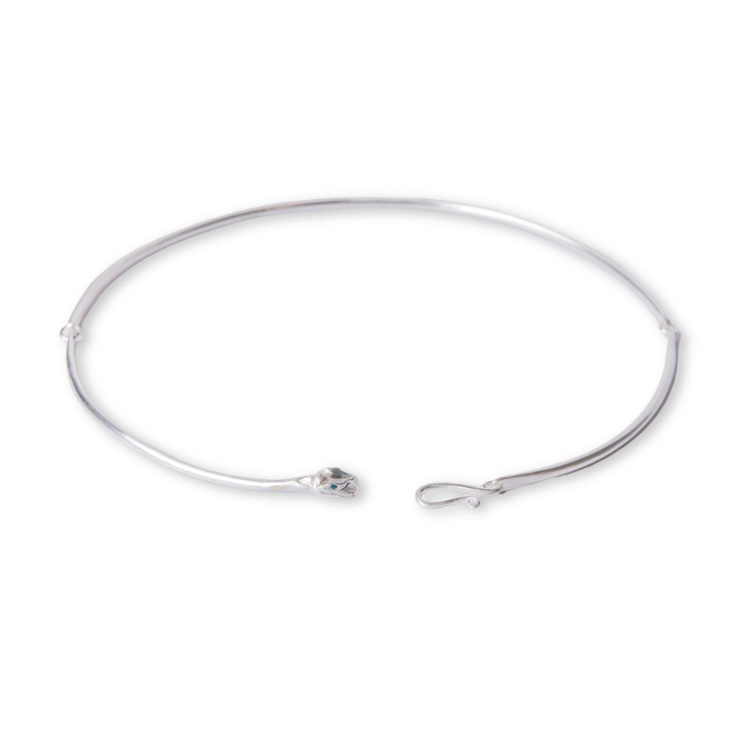 Ouroboros Snake Silver Choker Necklace