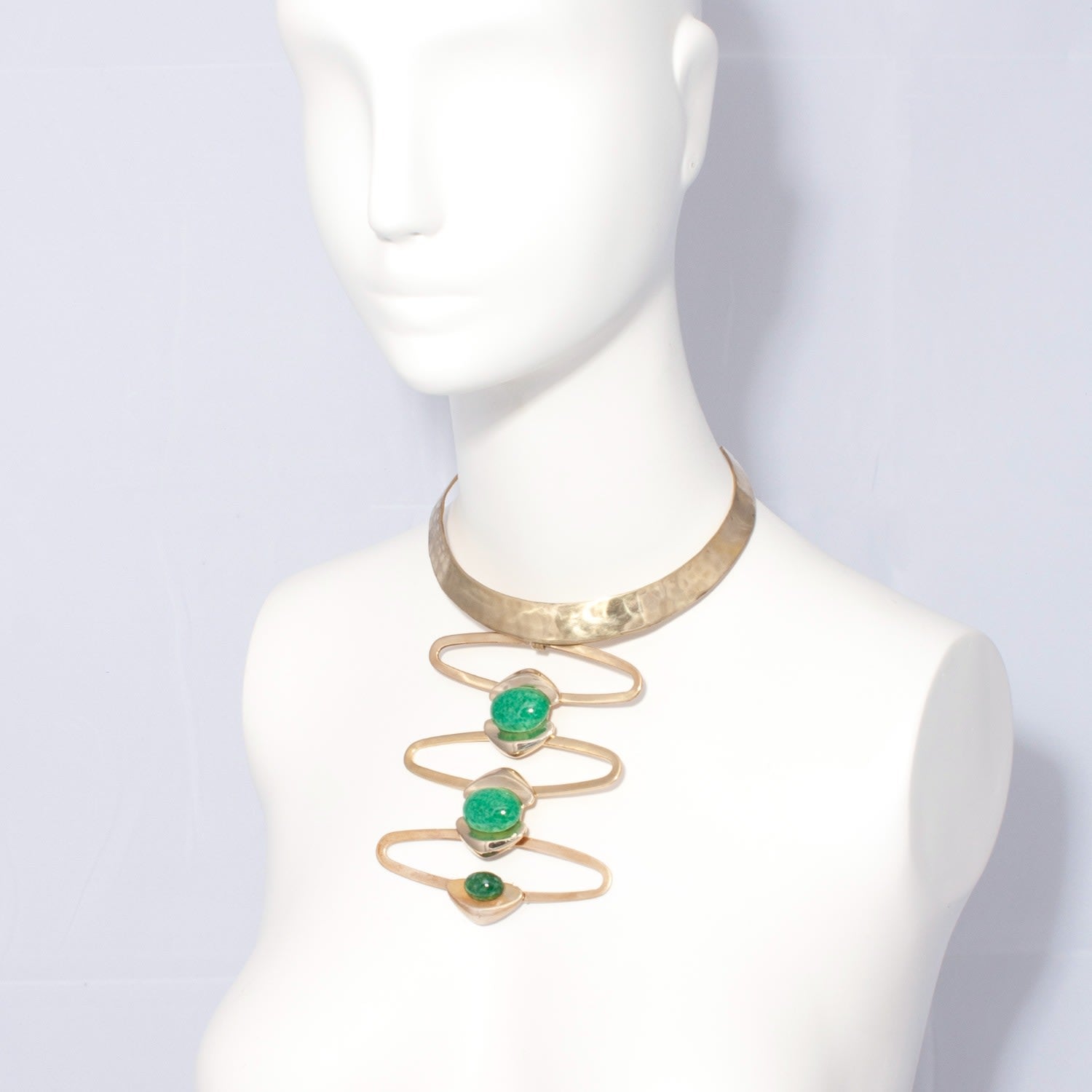 Ouroboros Statement Collar Necklace In Pine