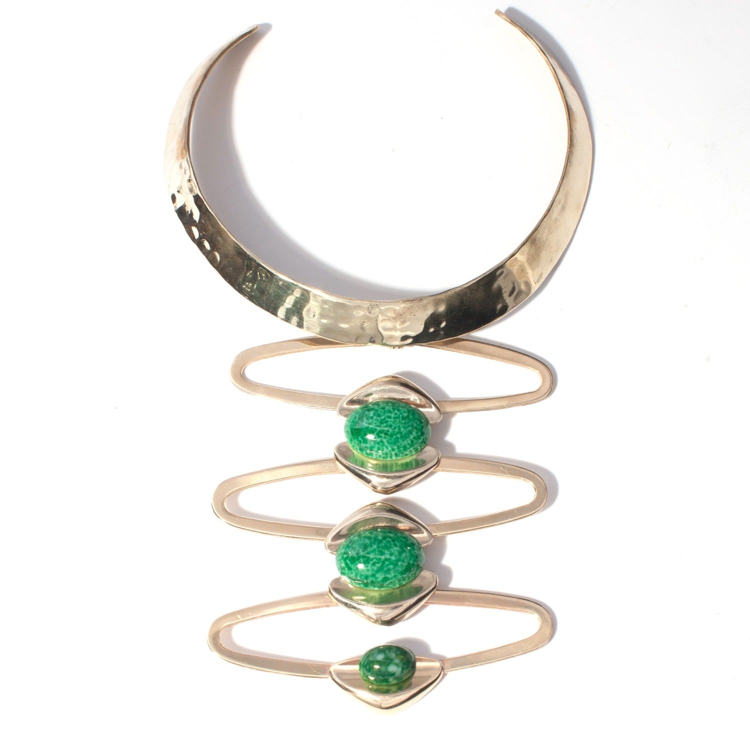 Ouroboros Statement Collar Necklace In Pine