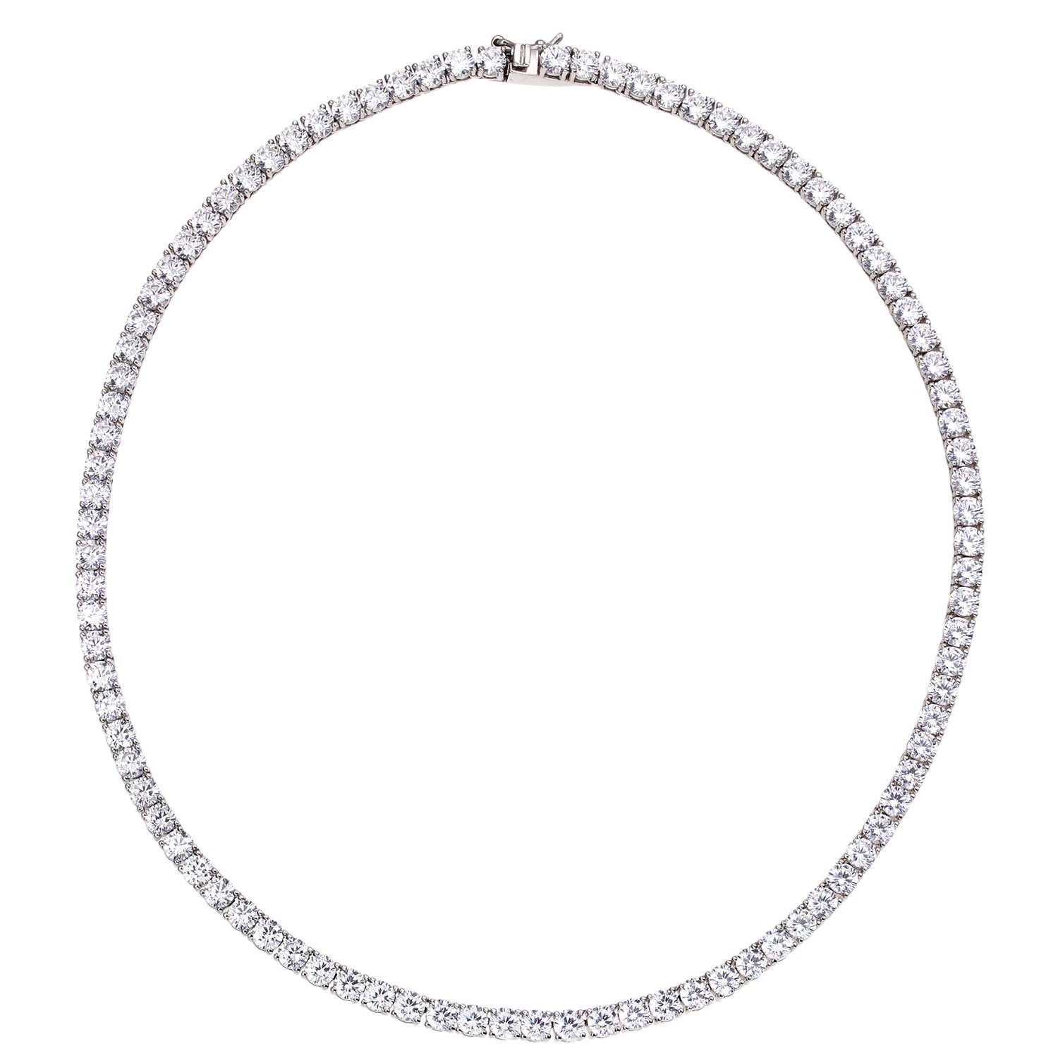 Outrageous Tennis Necklace, Sterling Silver