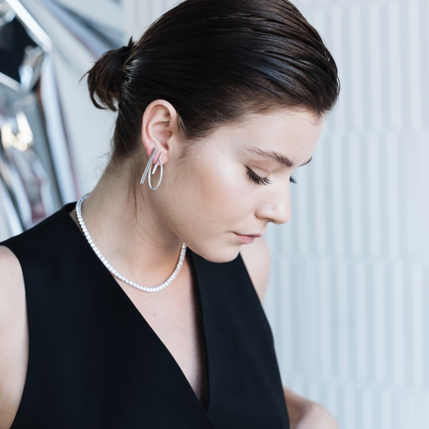 Outrageous Tennis Necklace, Sterling Silver