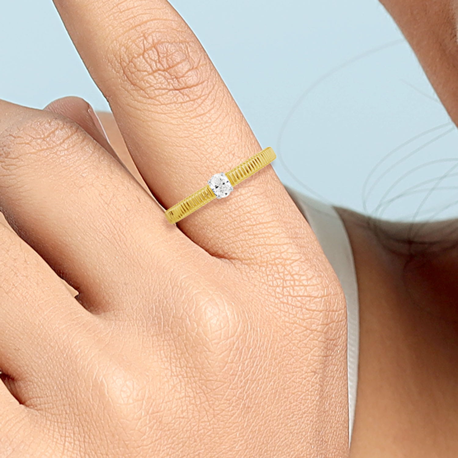 Two-Tone Gold Oval Diamond Band Ring – Designer Fine Jewelry