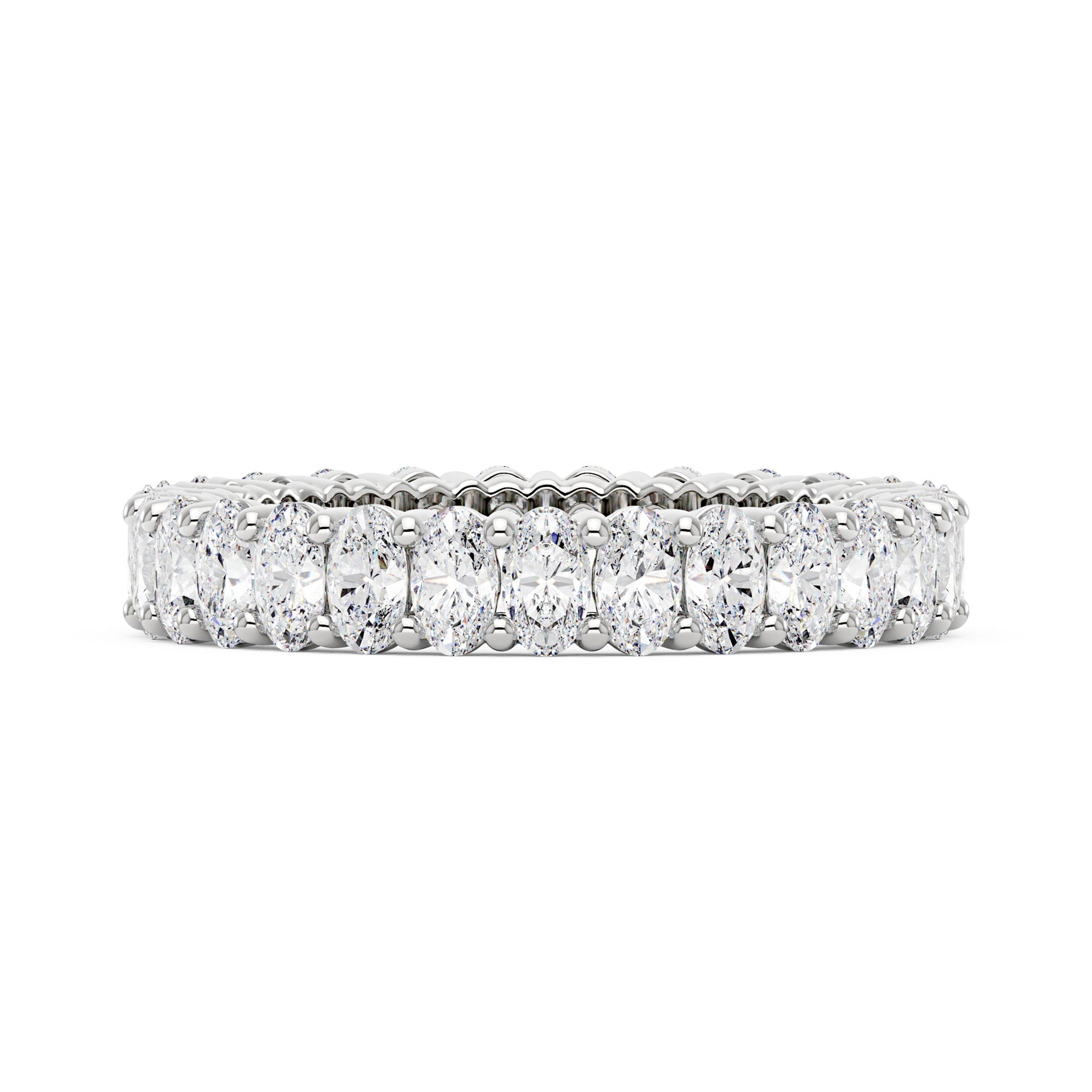 1 Carat Oval Moissanite Full Eternity Wedding Band