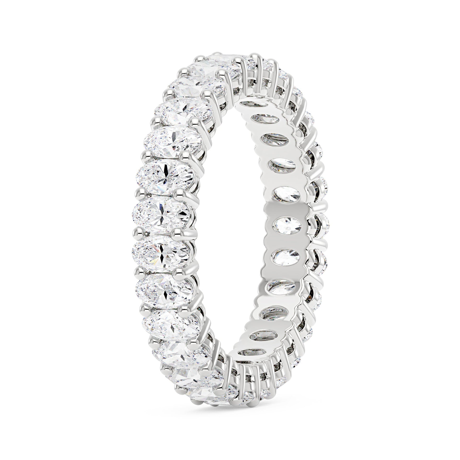 1 Carat Oval Moissanite Full Eternity Wedding Band