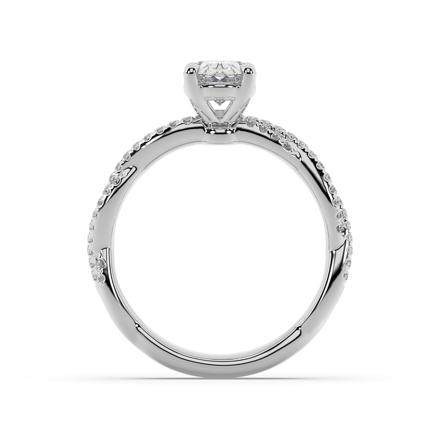 Oval Cut Lab Grown Diamond Cocktail Ring In 14K White Gold