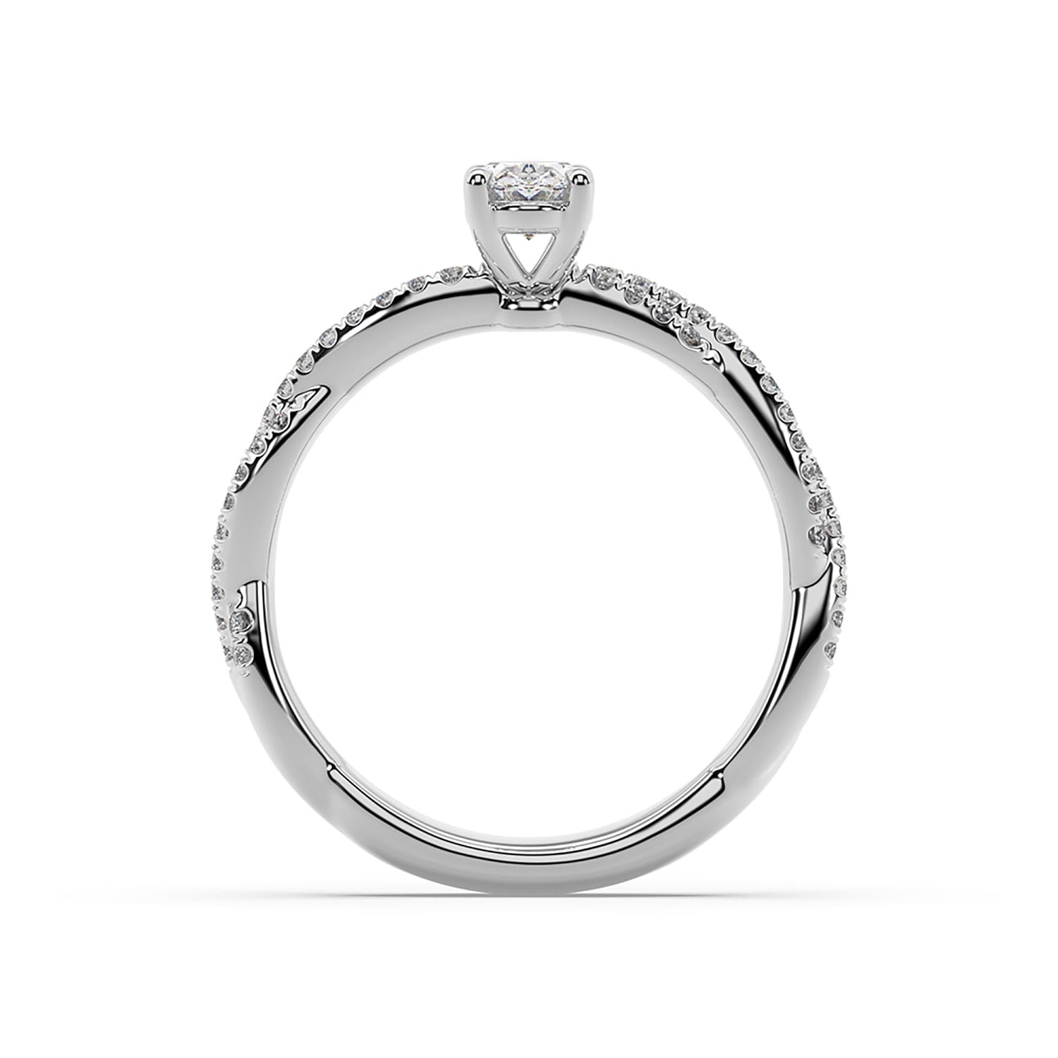 Genuine Oval Cut Lab Grown Diamond Cocktail Ring In White Gold