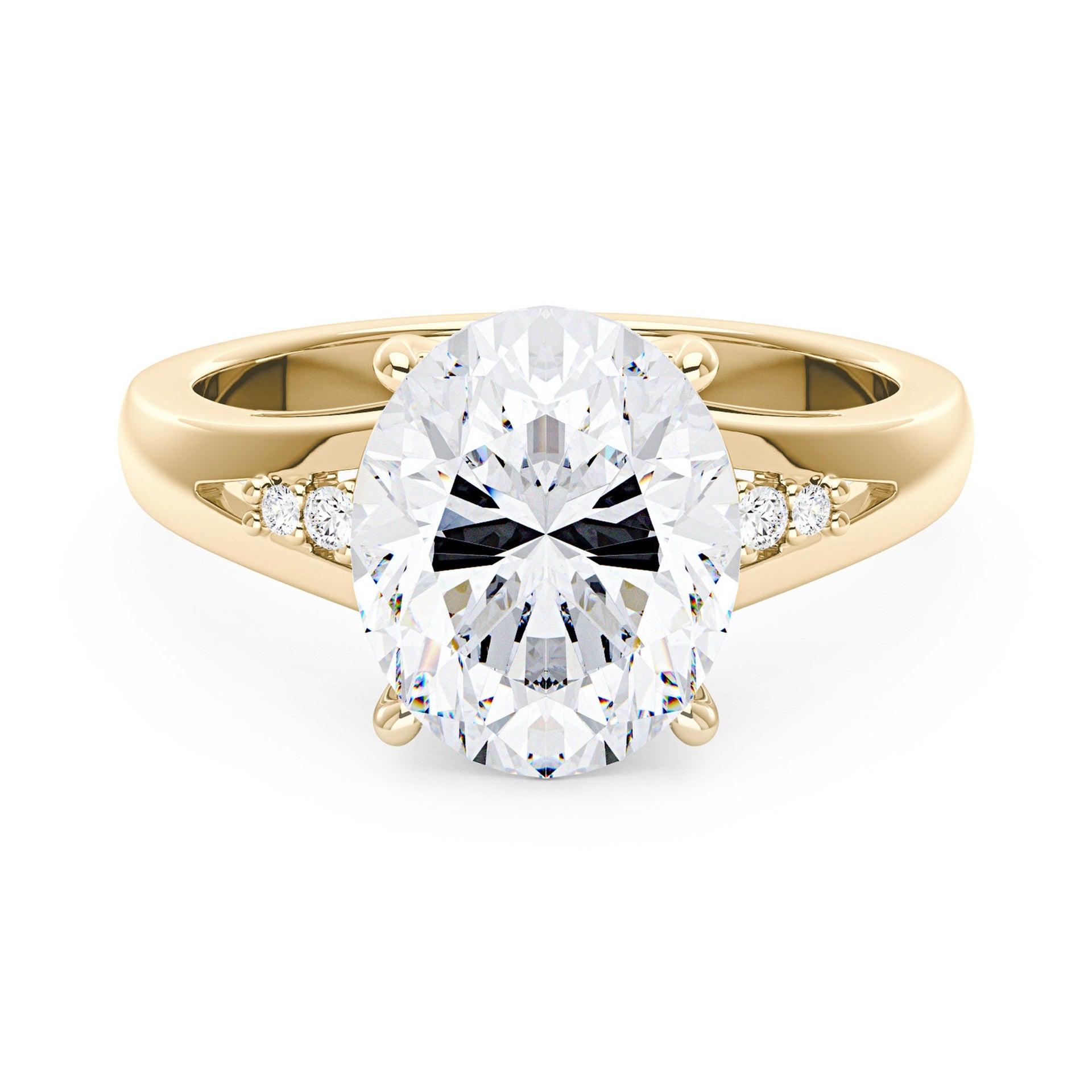 5 Carat Oval Moissanite Side Accent Engagement Ring
