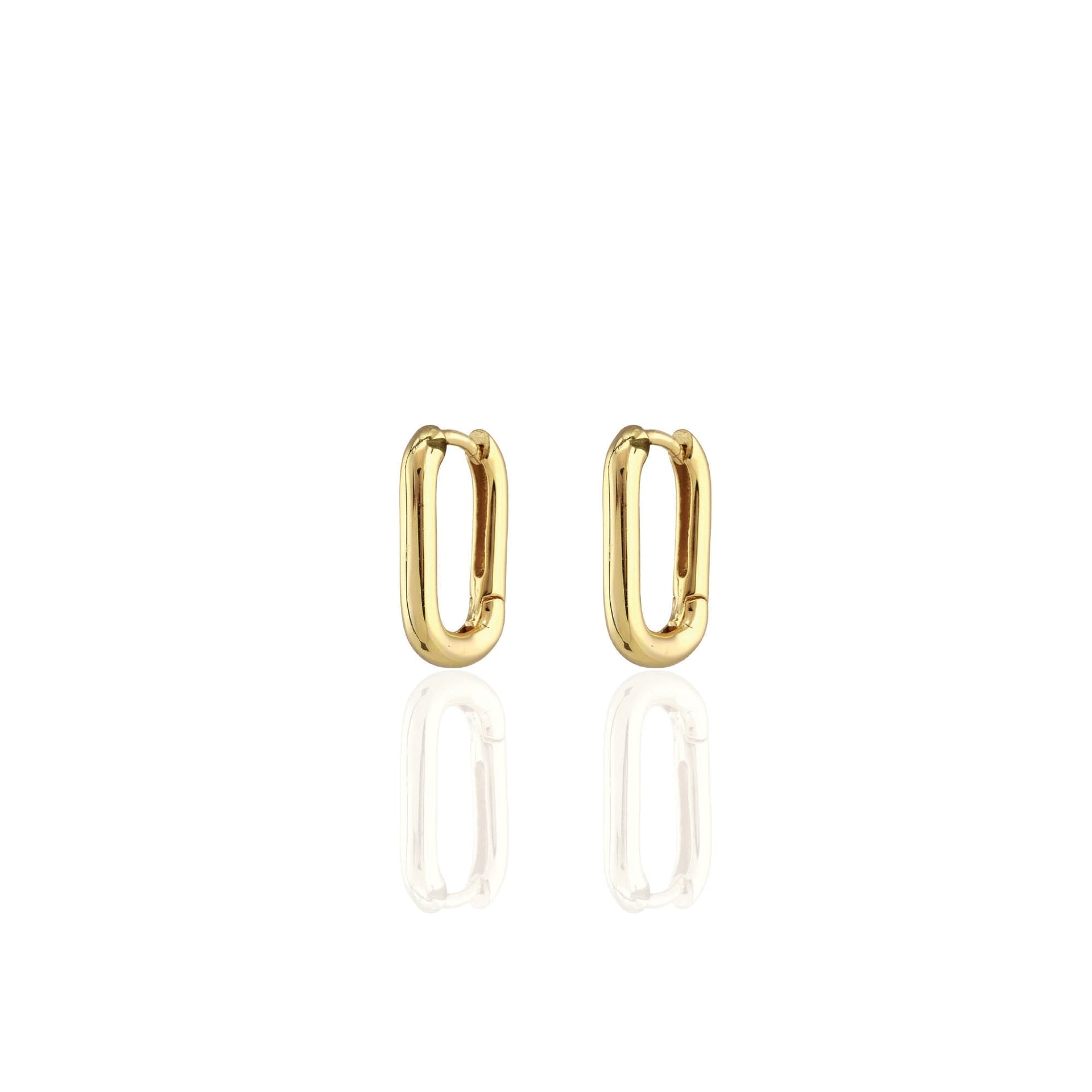 Oval Huggie Hoop Earrings - 18K Gold Vermeil