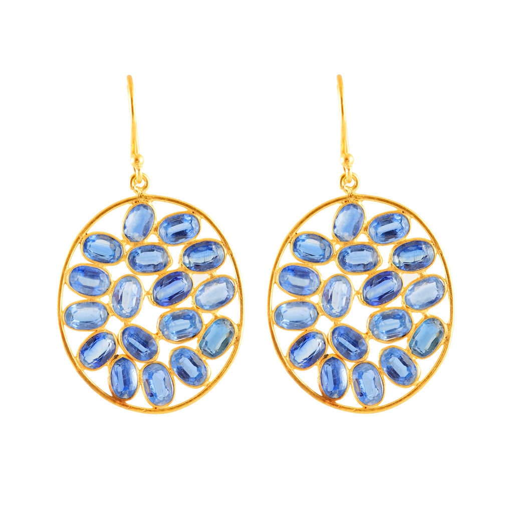 Oval Jali Cocktail Drops - Kyanite