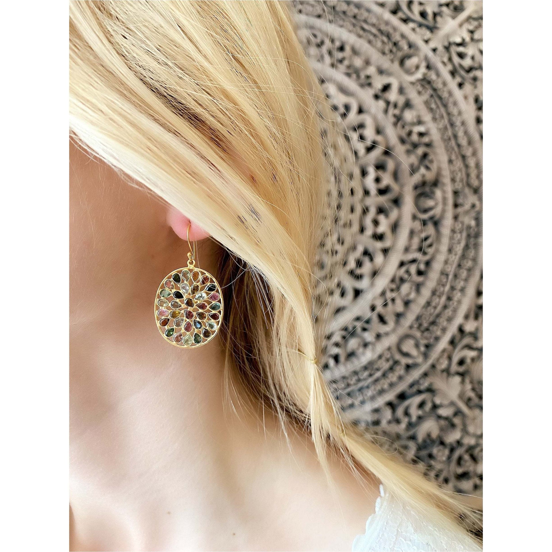 Oval Jali Cocktail Drops - Tourmalines