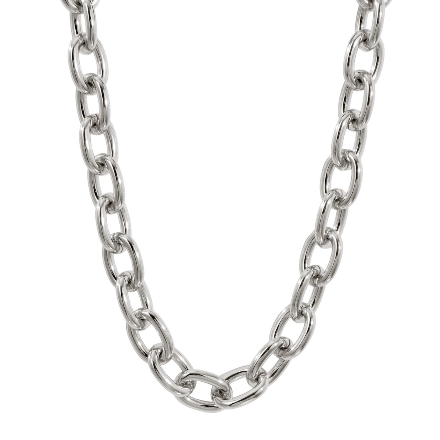 Oval Link Necklace Silver