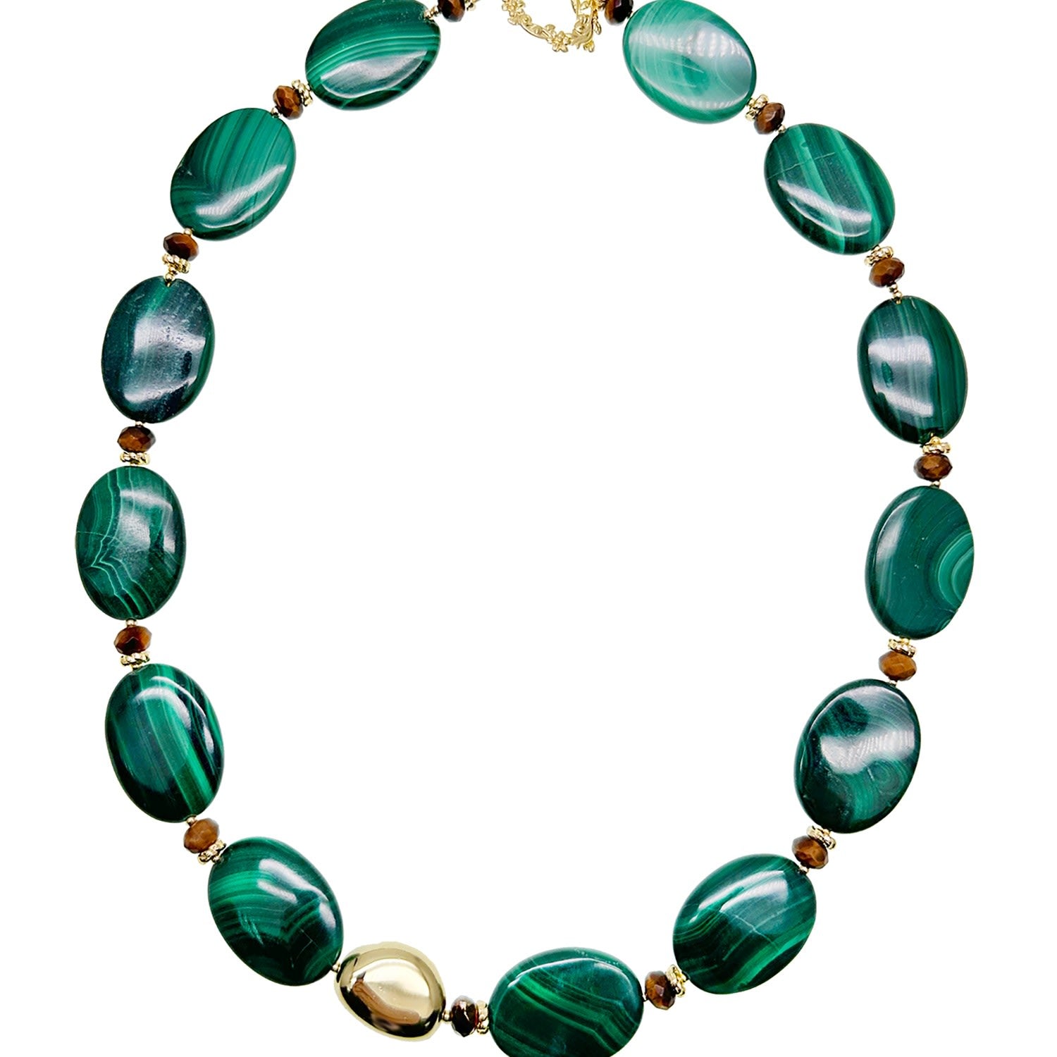 Oval Malachite Statement Necklace