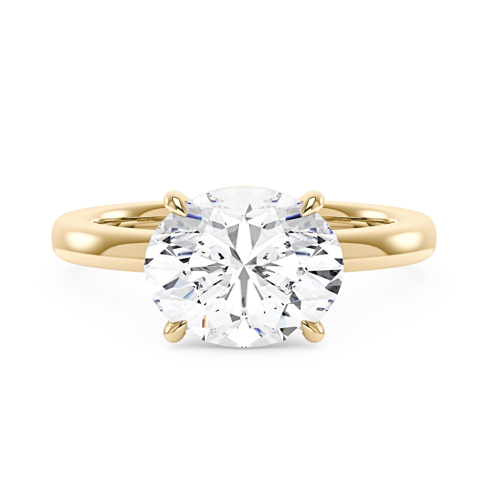 4 Carat Oval Moissanite Solitaire Engagement Ring