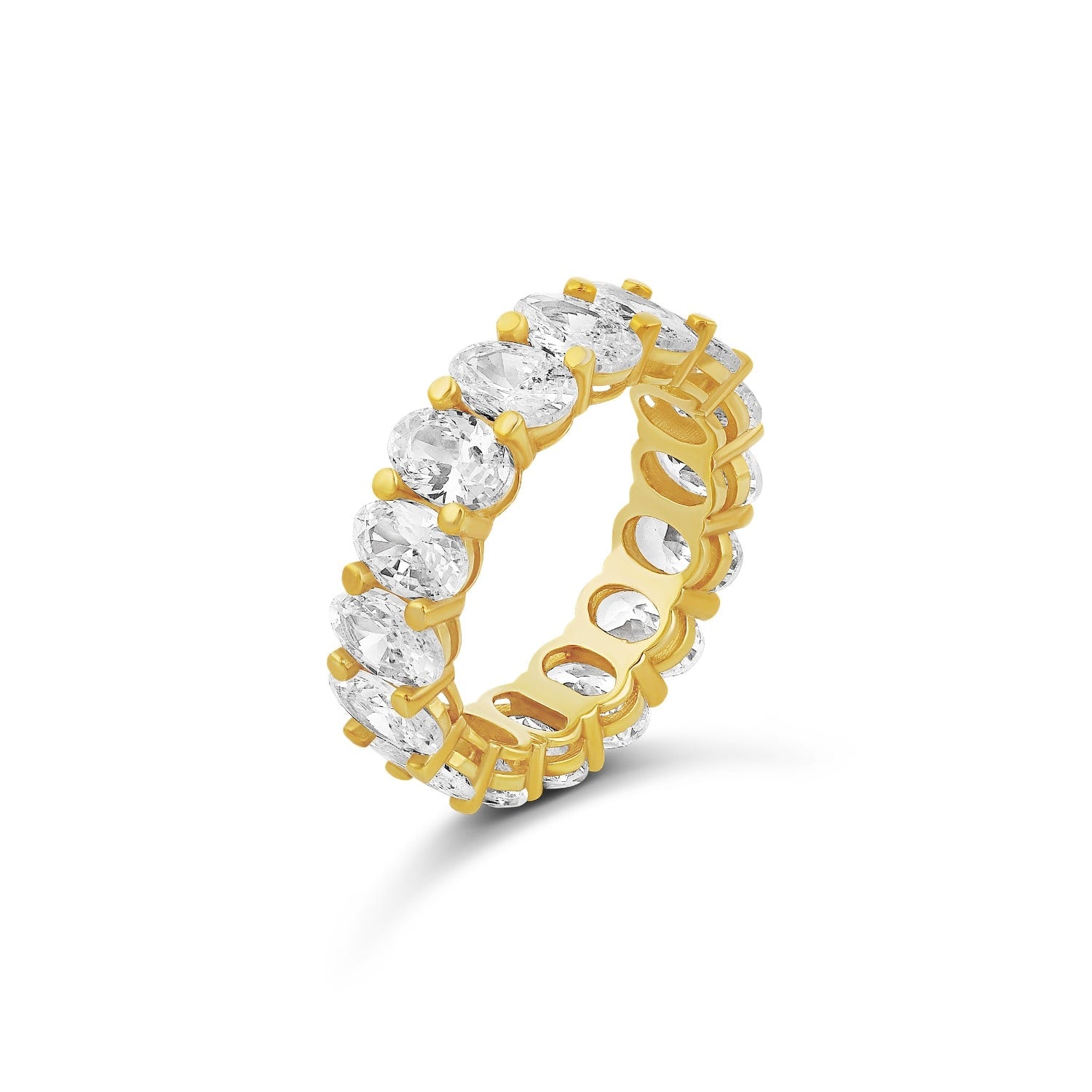 Oval Prong-Set Eternity Band - Gold