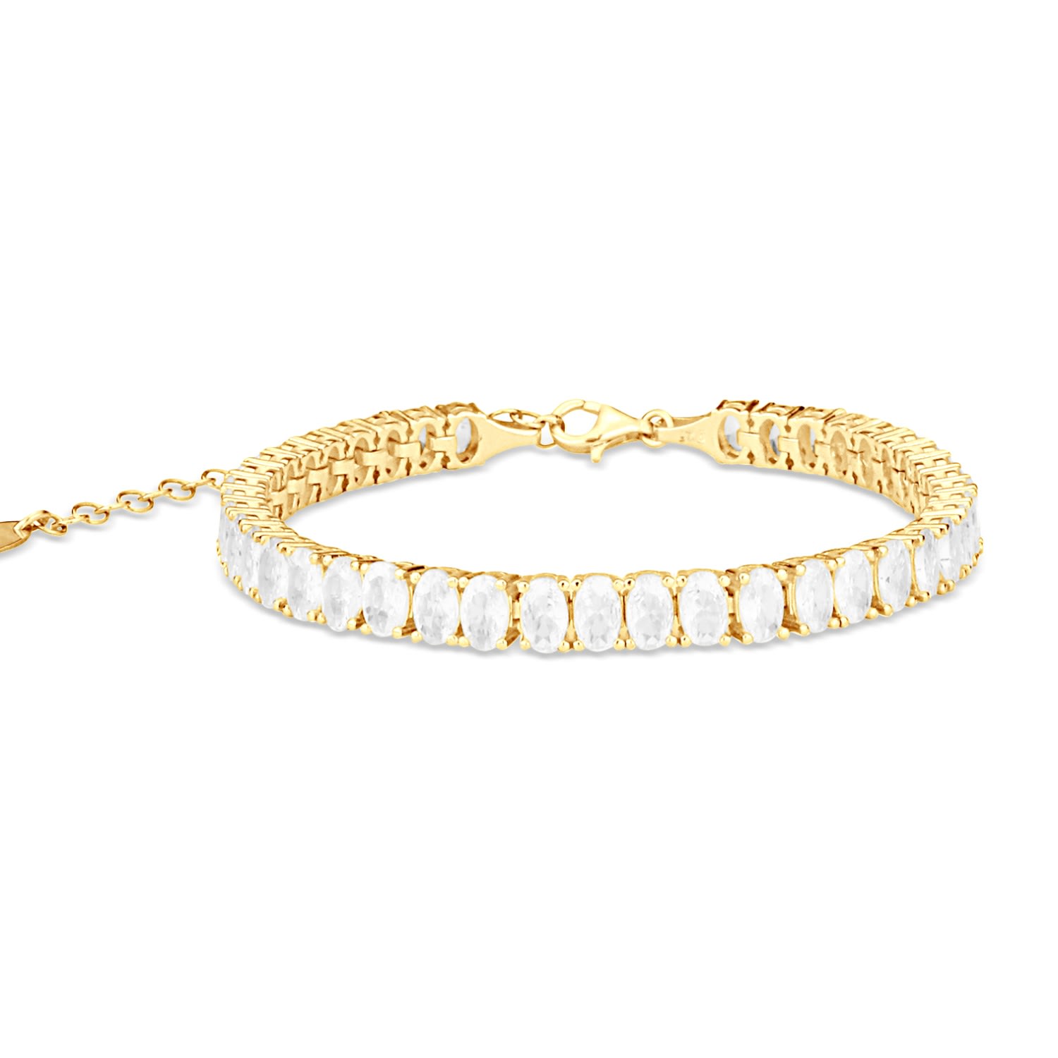 Oval Prong-Set Tennis Bracelet - Gold
