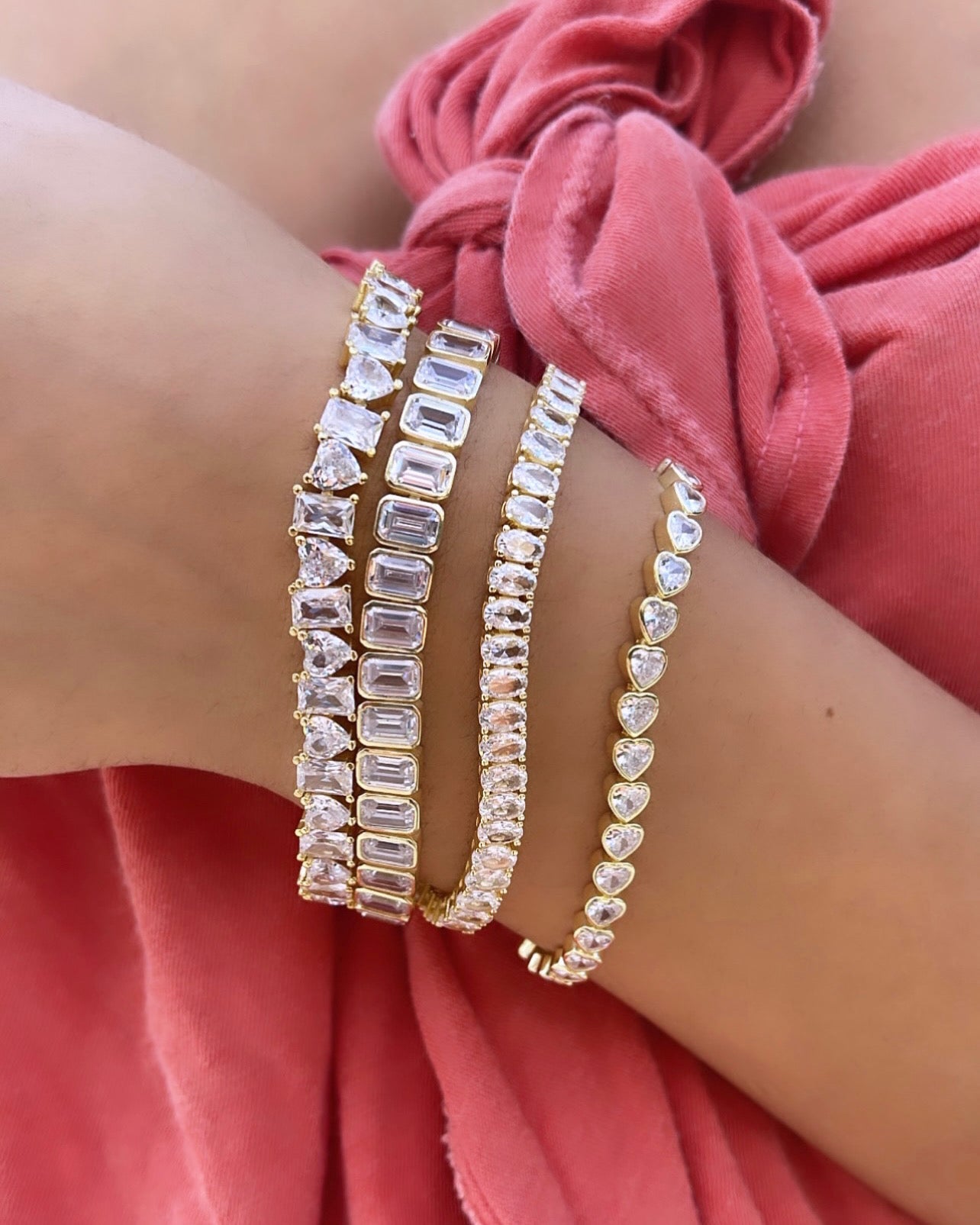 Oval Prong-Set Tennis Bracelet - Silver