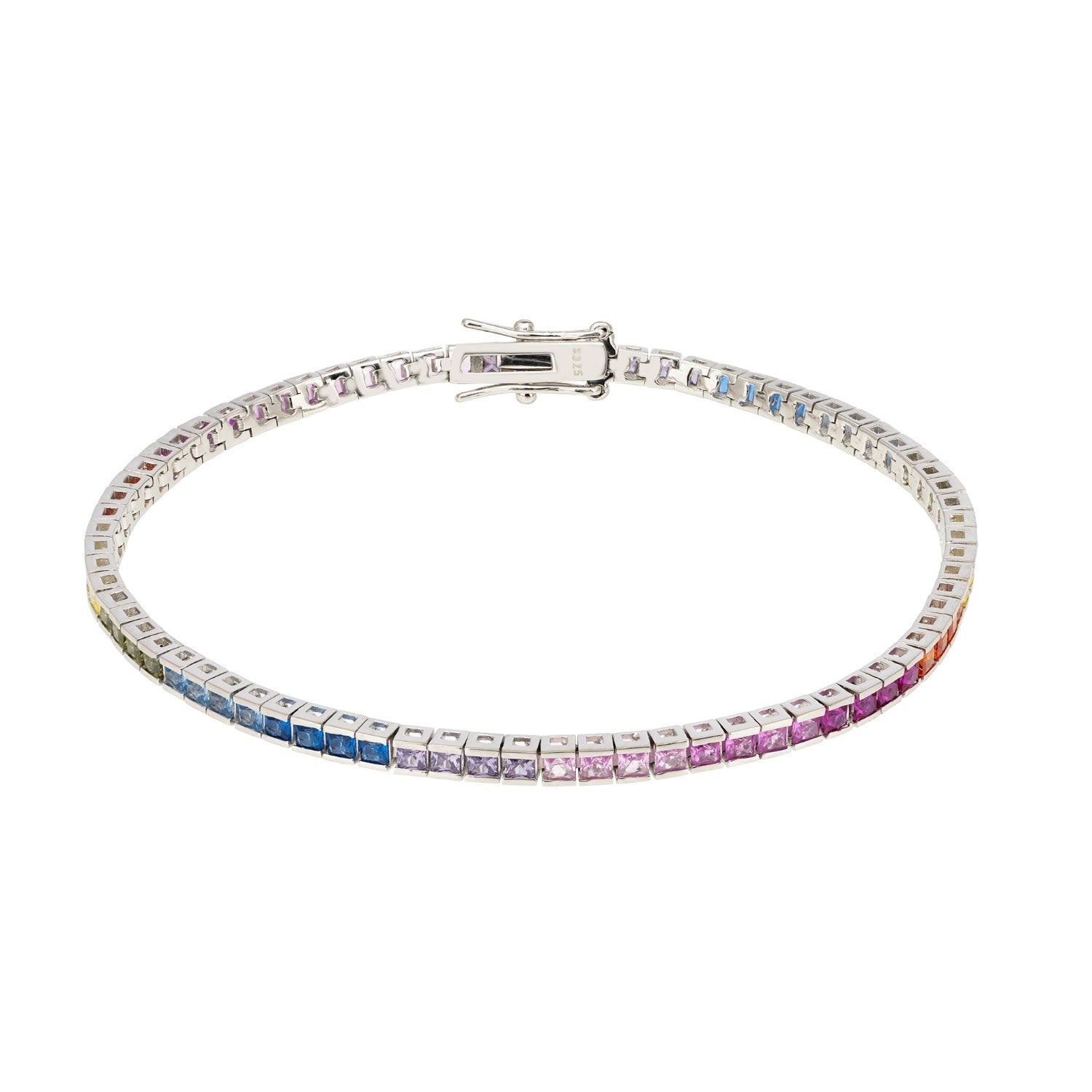Over The Rainbow Tennis Bracelet Silver