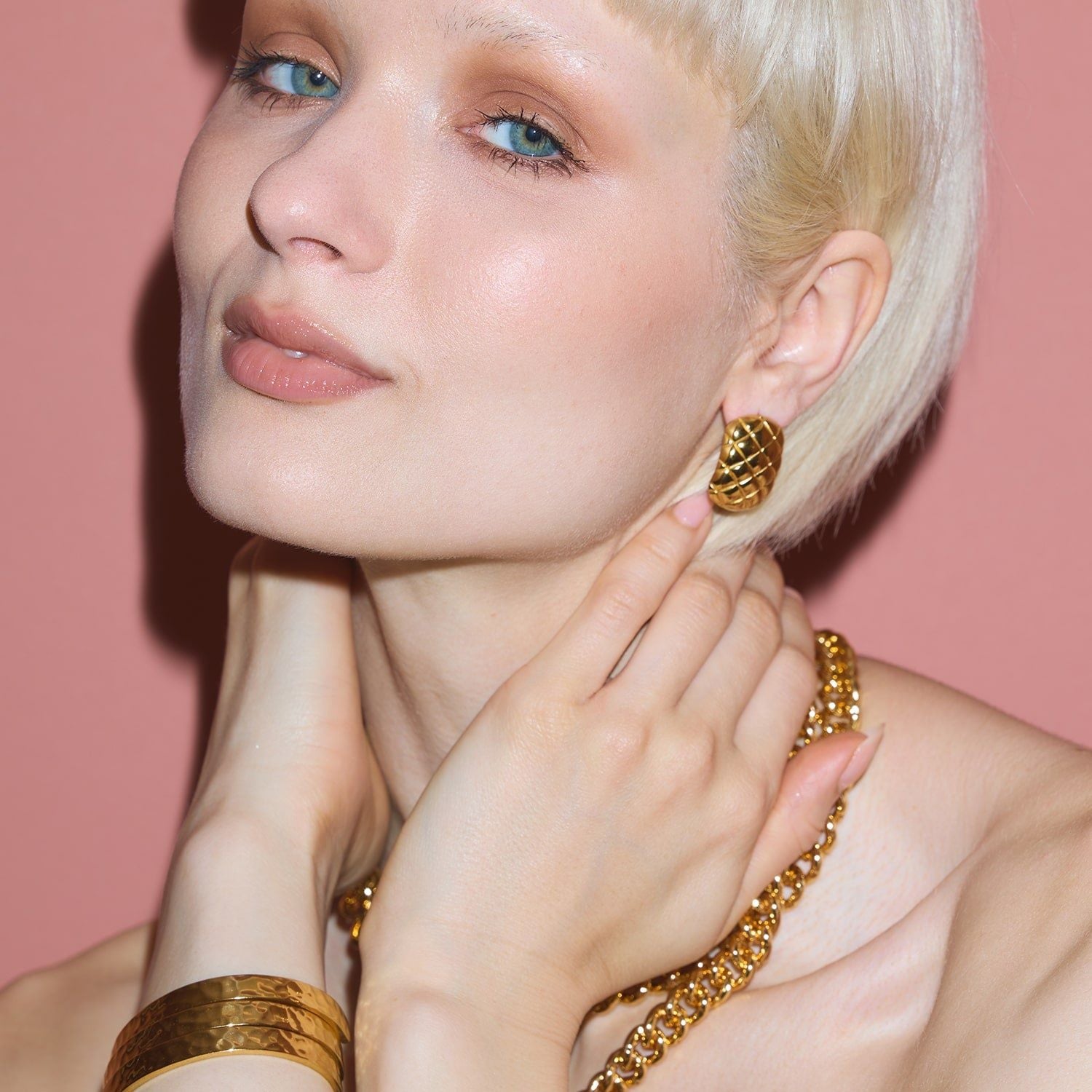Oversized Textured Stud Earrings