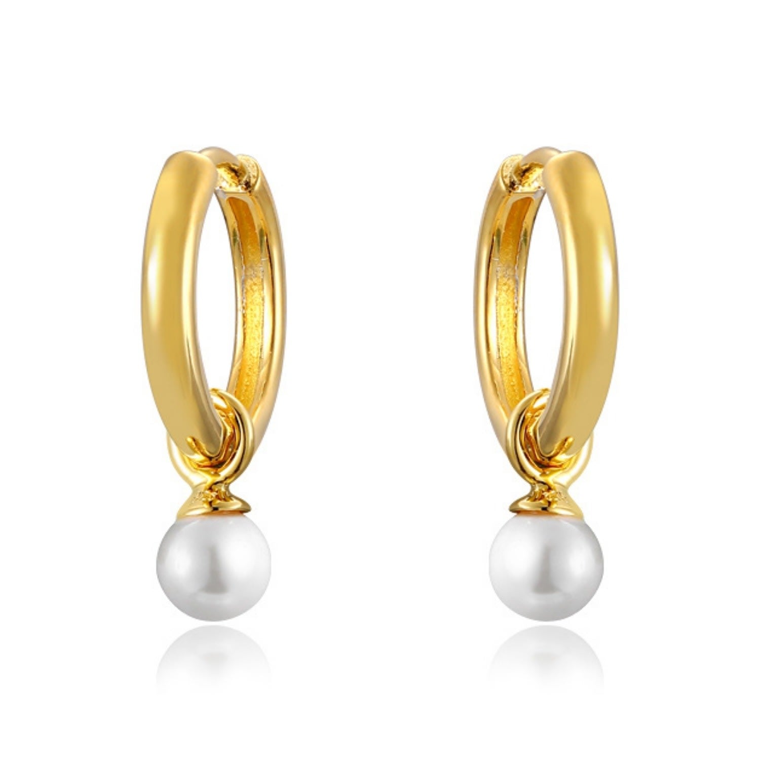 Addilyn Mini Hoop Pearl Earrings