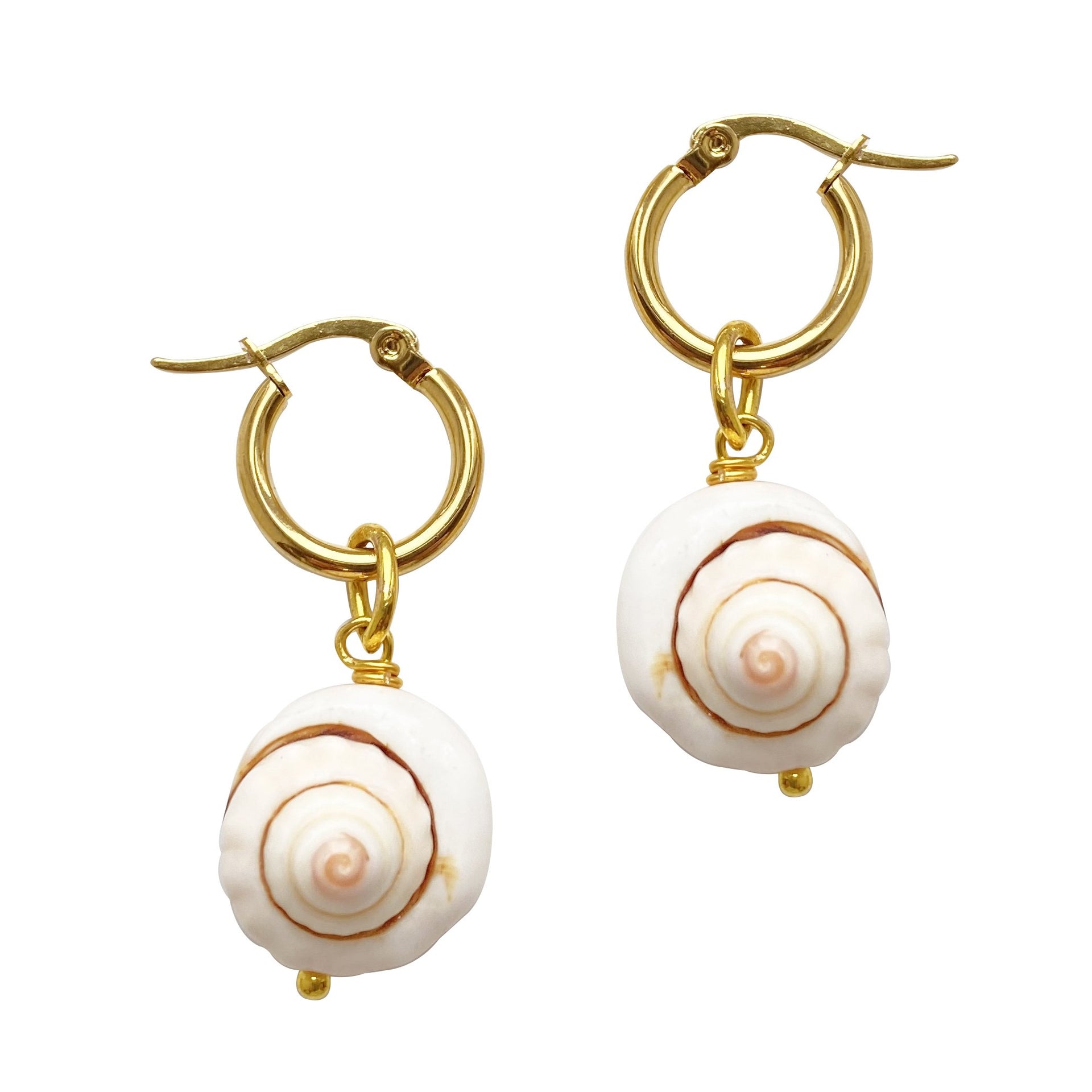 Concha Shell Hoop Earrings