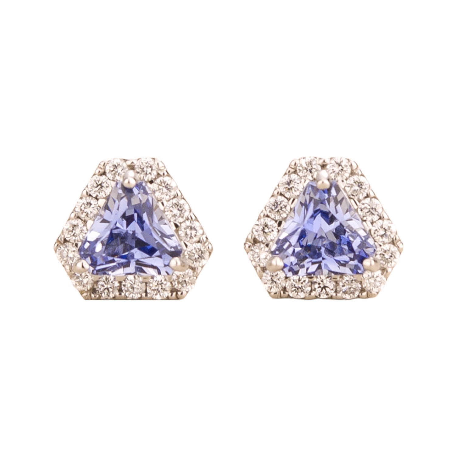 Diana White Gold Earrings Ceylon Blue Sapphires & Diamonds