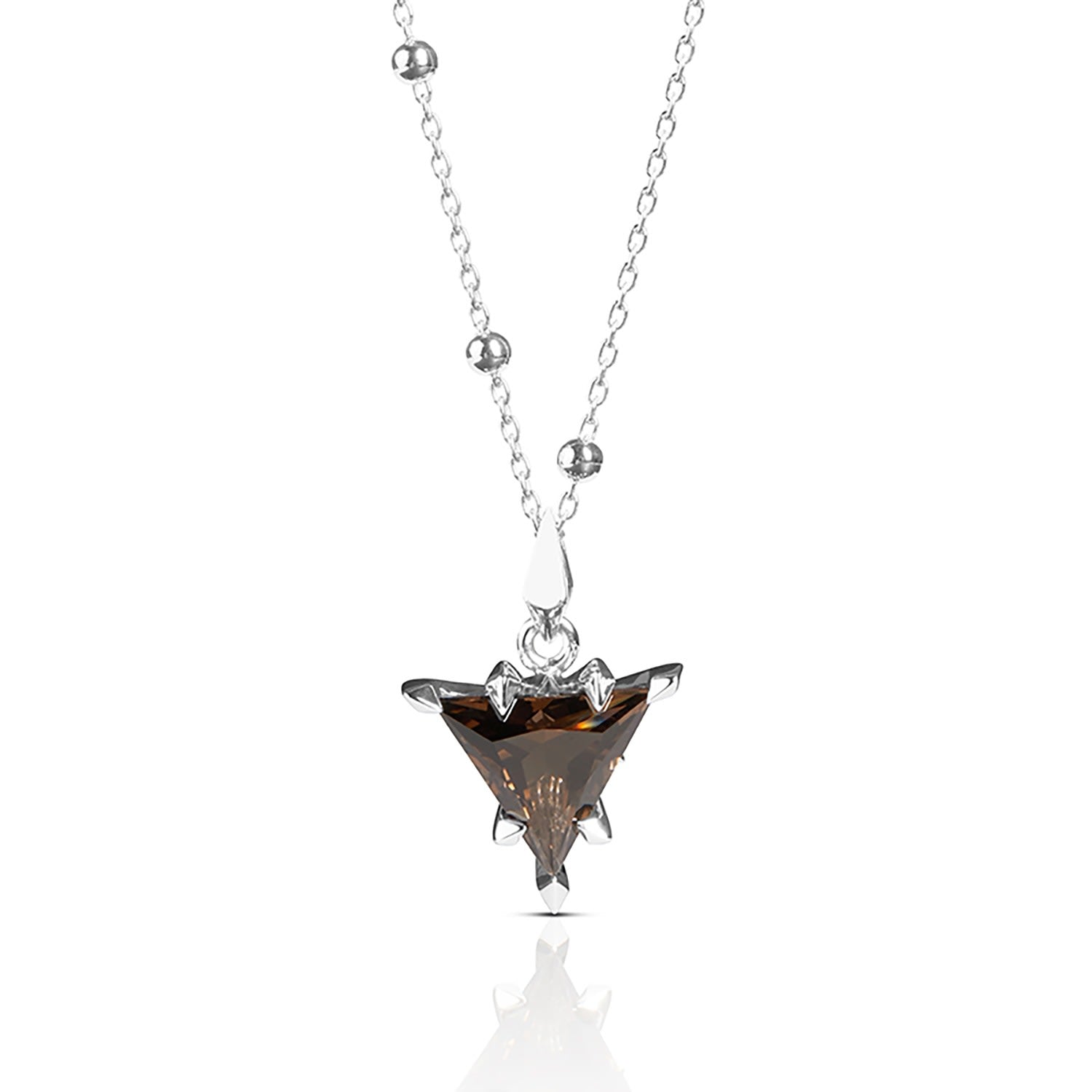 Trillion Pendant - Silver & Smokey Topaz