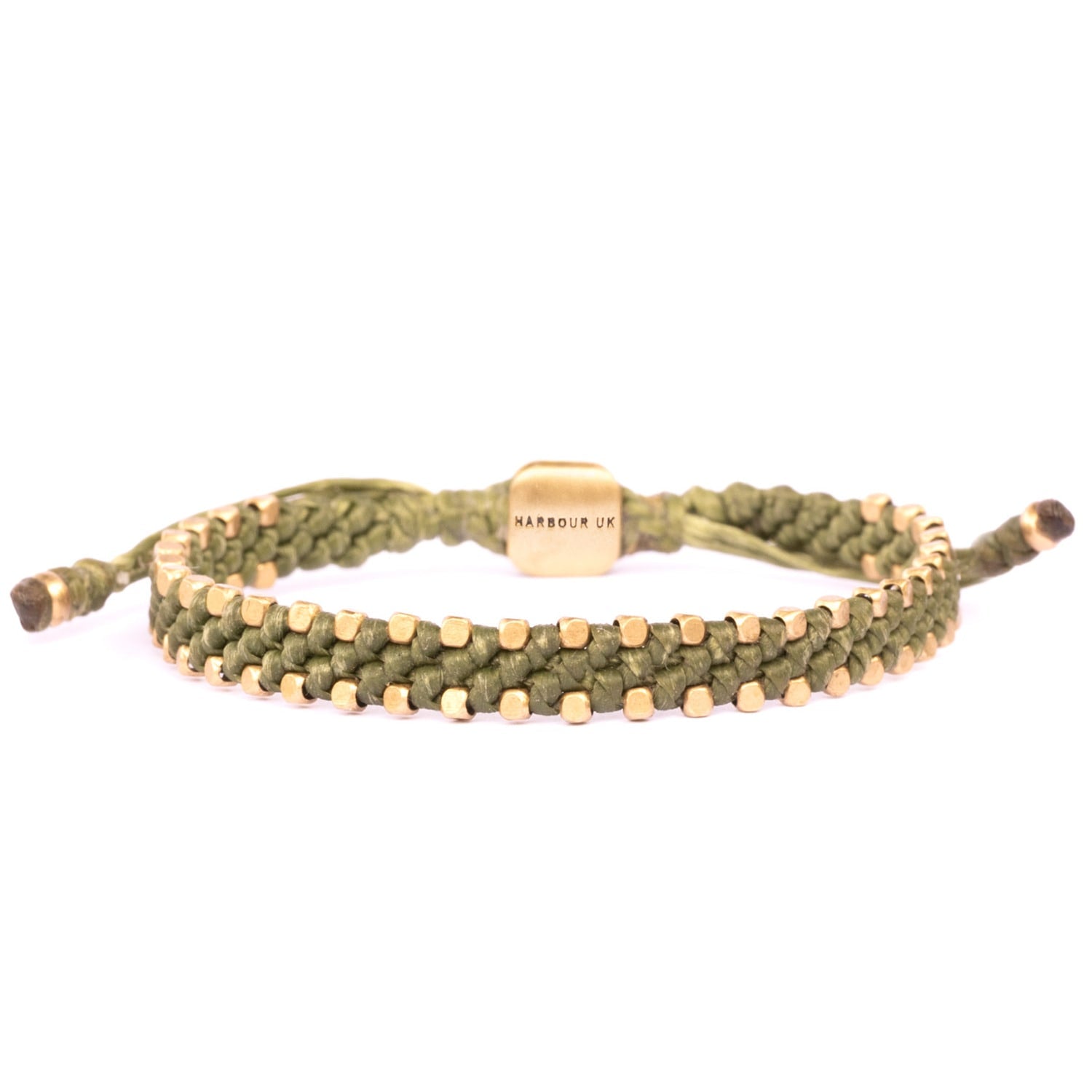 Brass & Apple Green Rope Bracelet For Women. Harrogate Connection