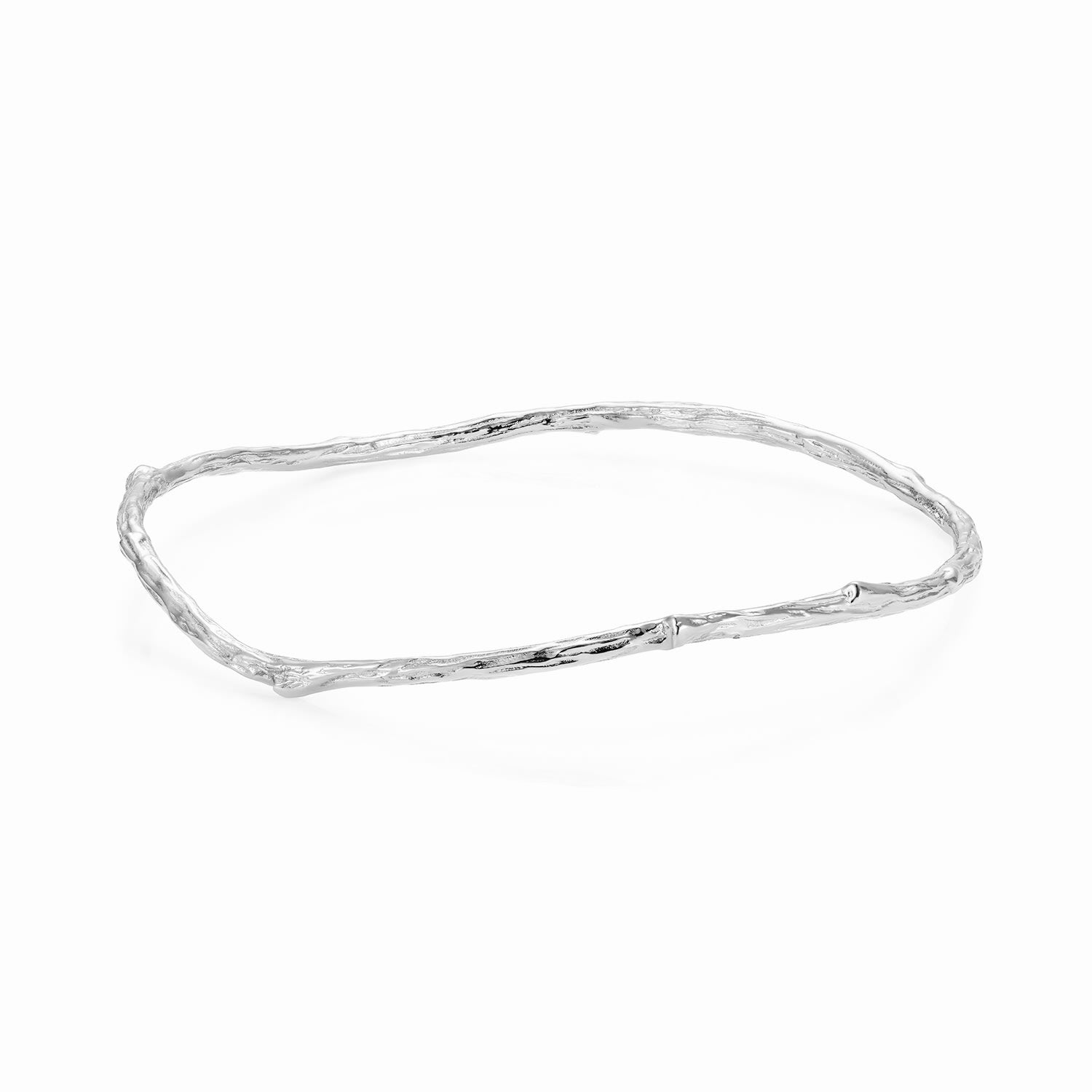 Oxidised Silver Twig Bangle